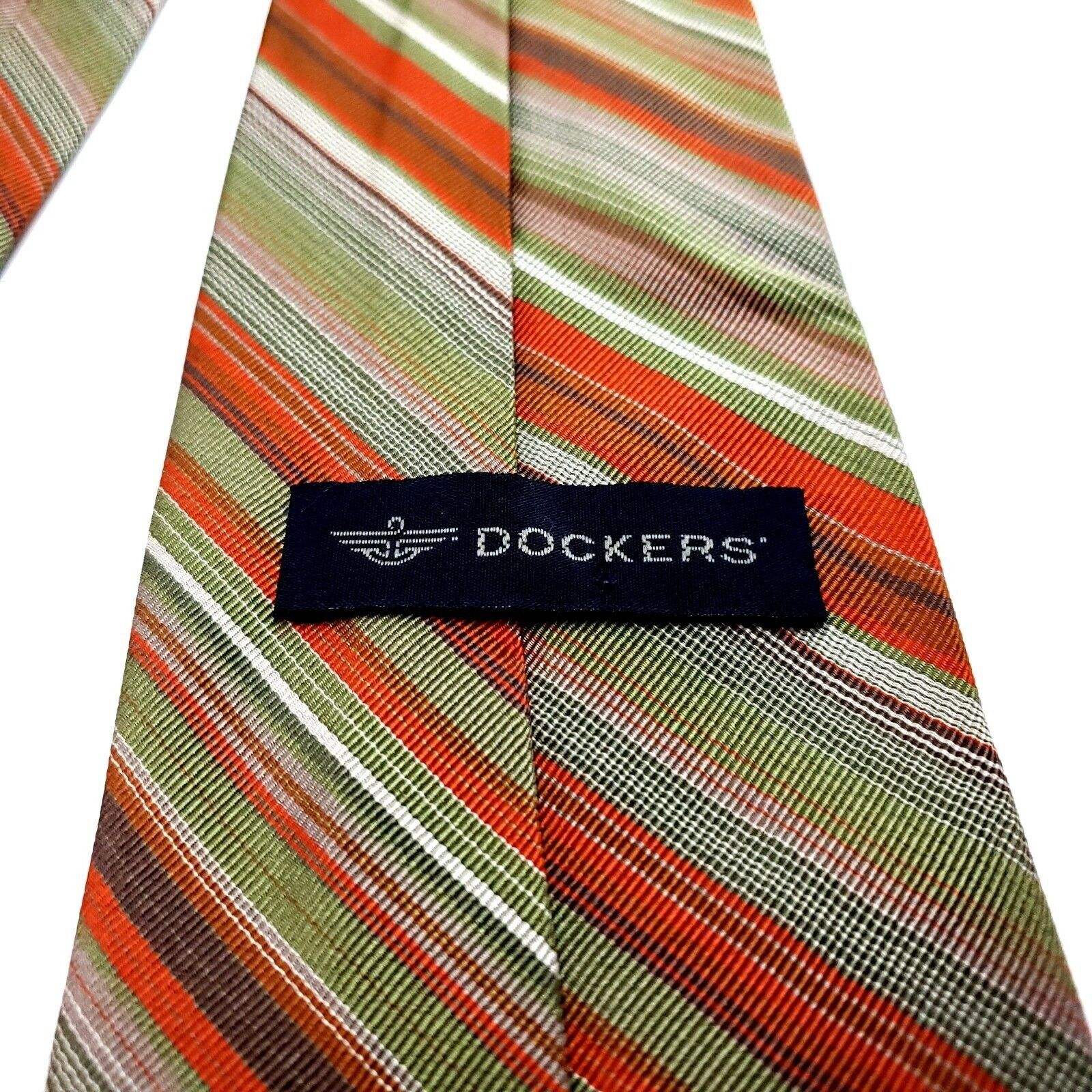 Dockers Dockers Multi Colored Silk Tie Woven Striped Size ONE SIZE - 5 Thumbnail