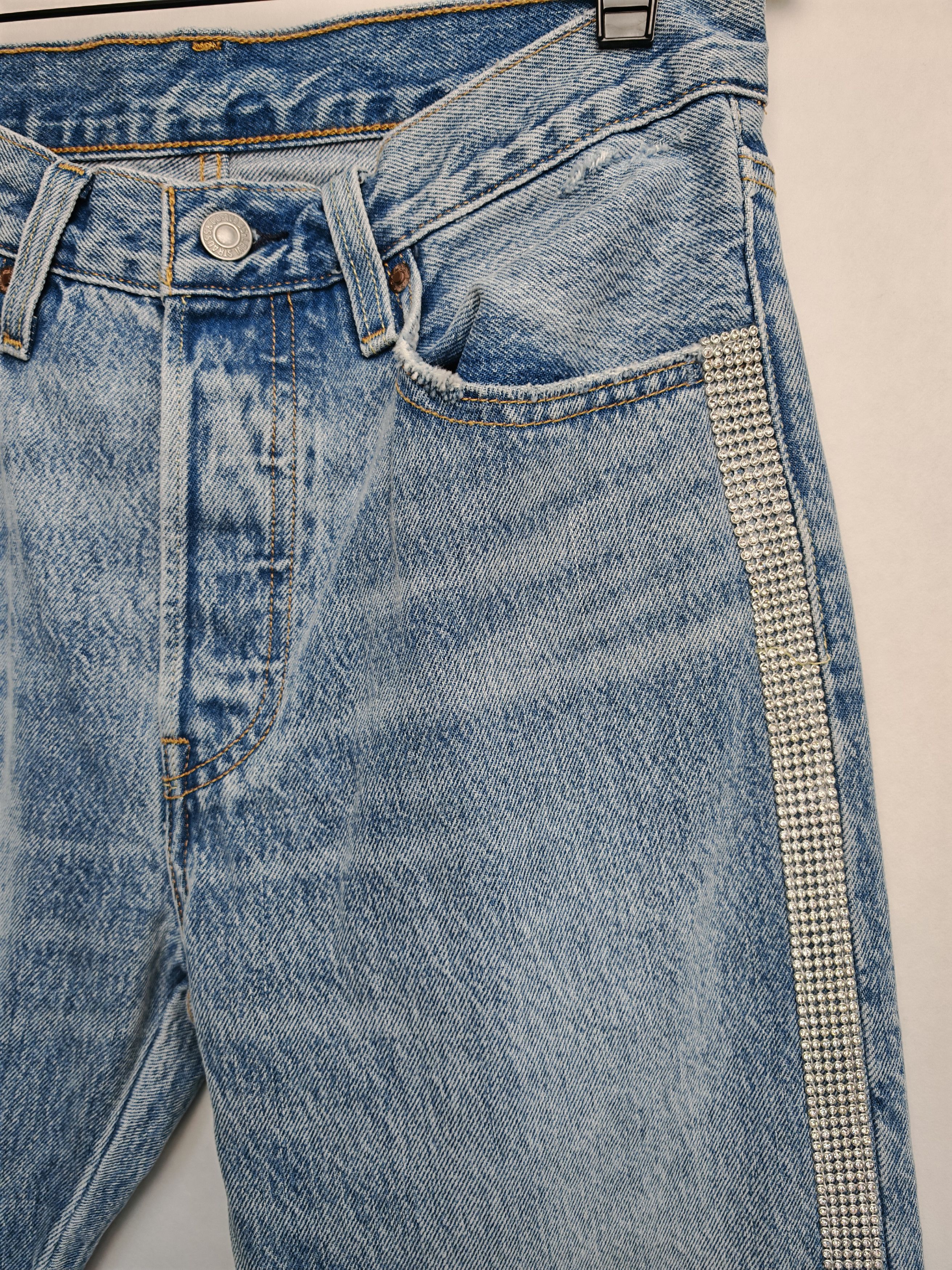 Levi's RARE Sample Levi's 501 Rhinestone Jeans W27 Size 27" / US 4 / IT 40 - 4 Thumbnail