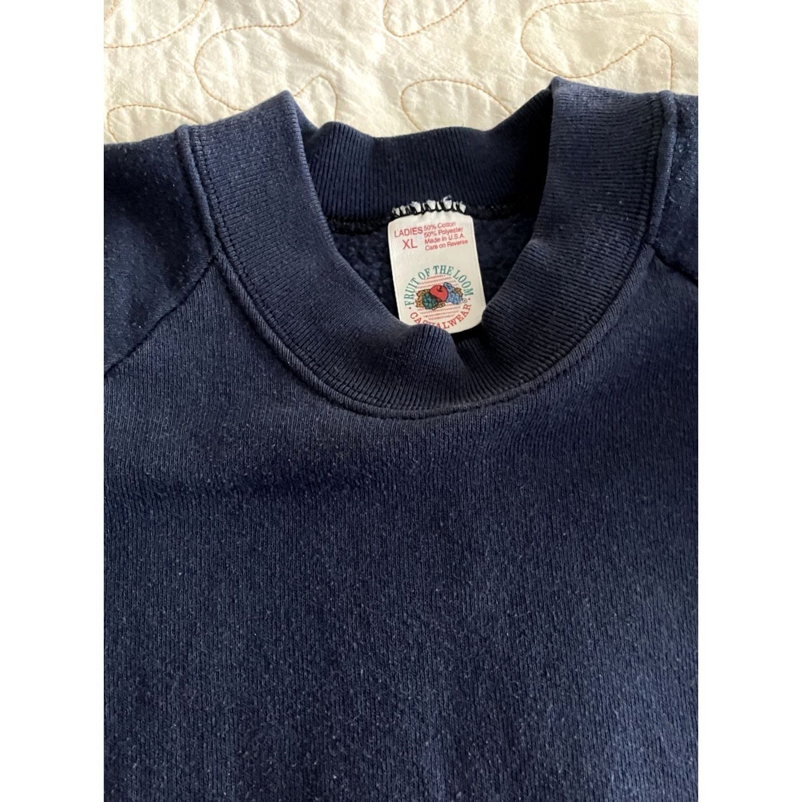 Fruit Of The Loom VINTAGE Fruit of the Loom Sweatshirt Womens XL Blue Raglan Sleeve Pullover Crew Neck 90s Retro Casual Wear USA Daywear (أ) Size XL / US 12-14 / IT 48-50 - 2 Thumbnail