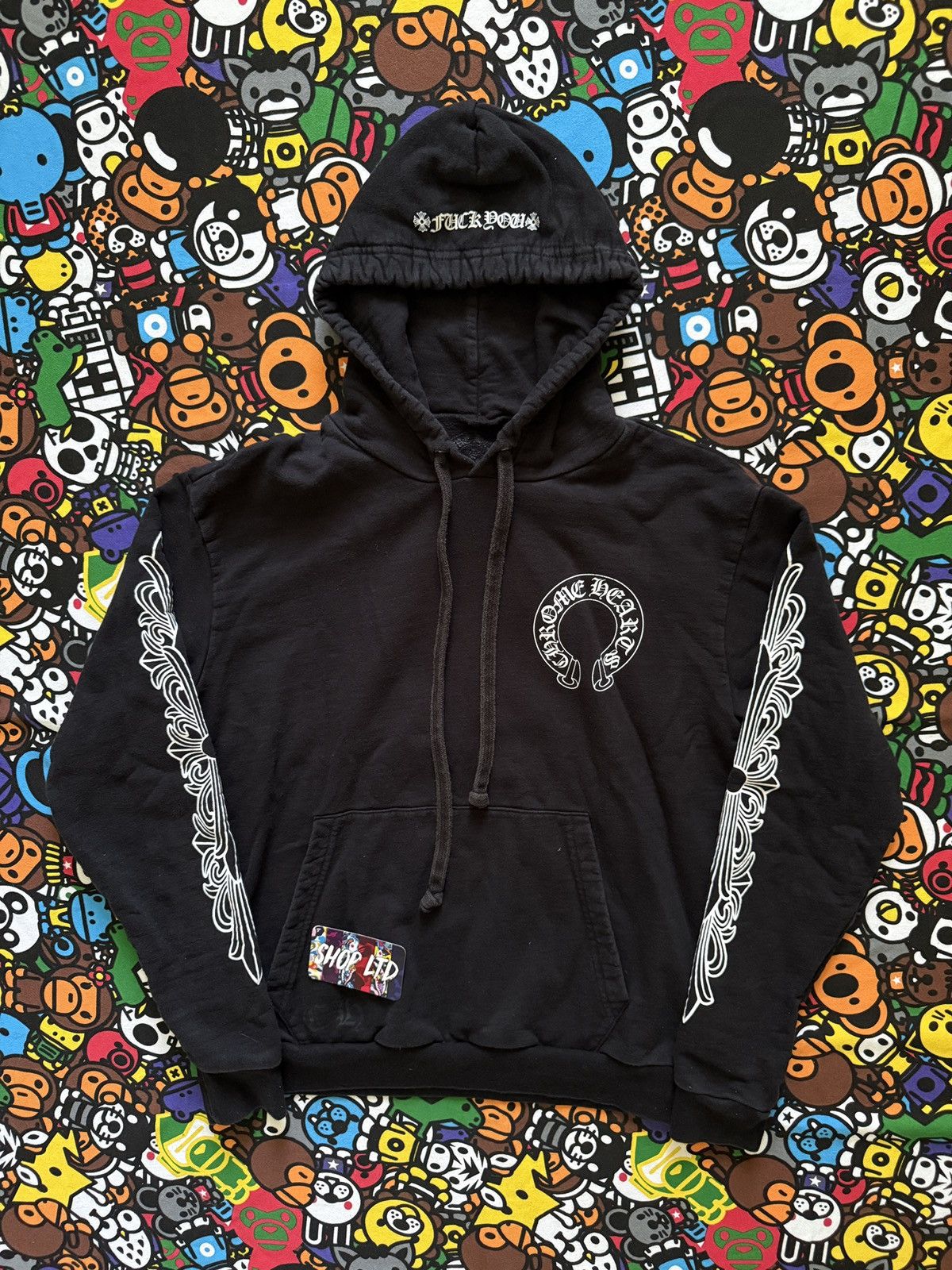専用 Chrome Hearts Horseshoe Floral Fleece Chrome Hearts Horseshoe Floral Hoodie Black | Grailed