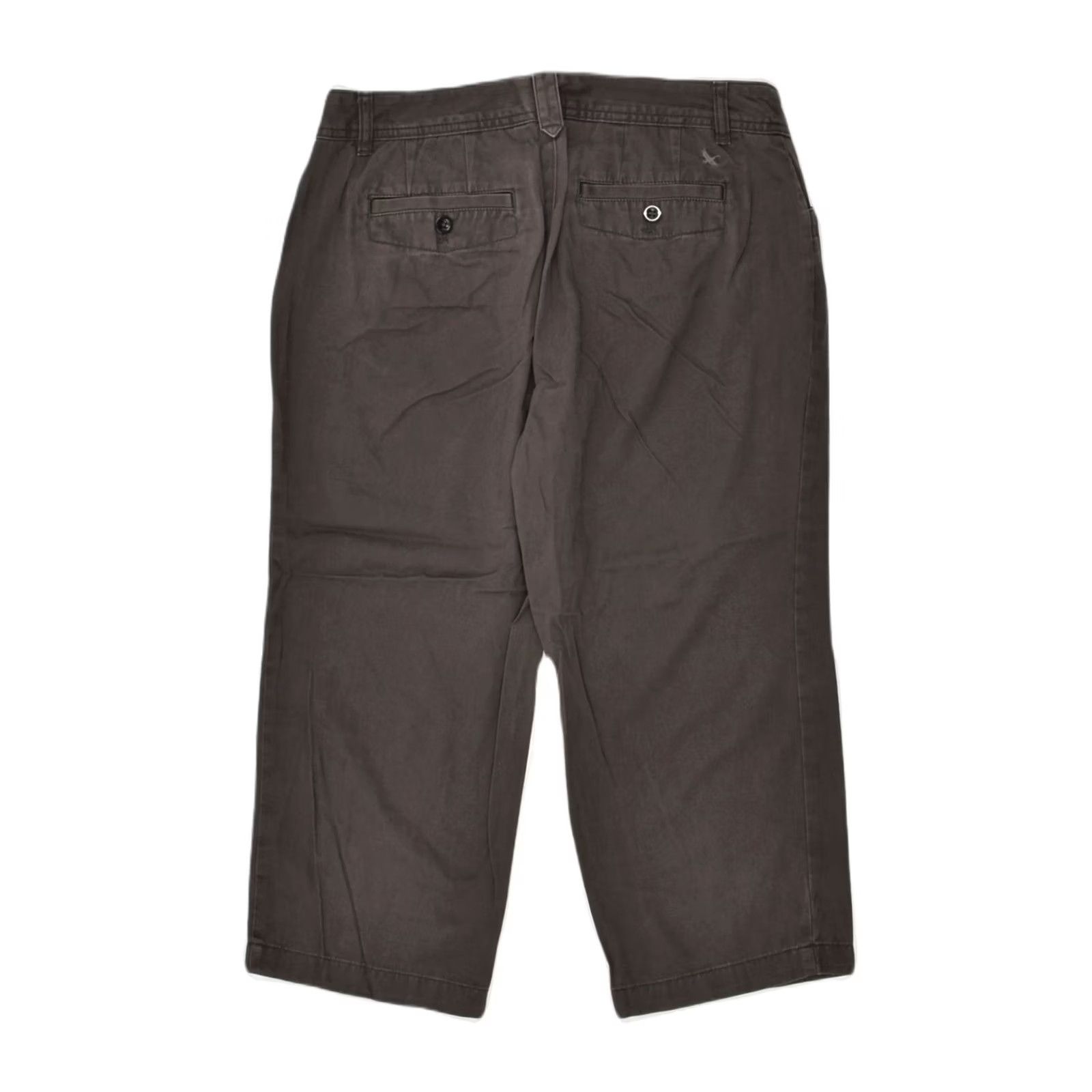 Eddie Bauer EDDIE BAUER Womens Grey Cotton Straight Capri Trousers US 8 Medium W32 L21 Size 32" / US 10 / IT 46 - 2 Thumbnail