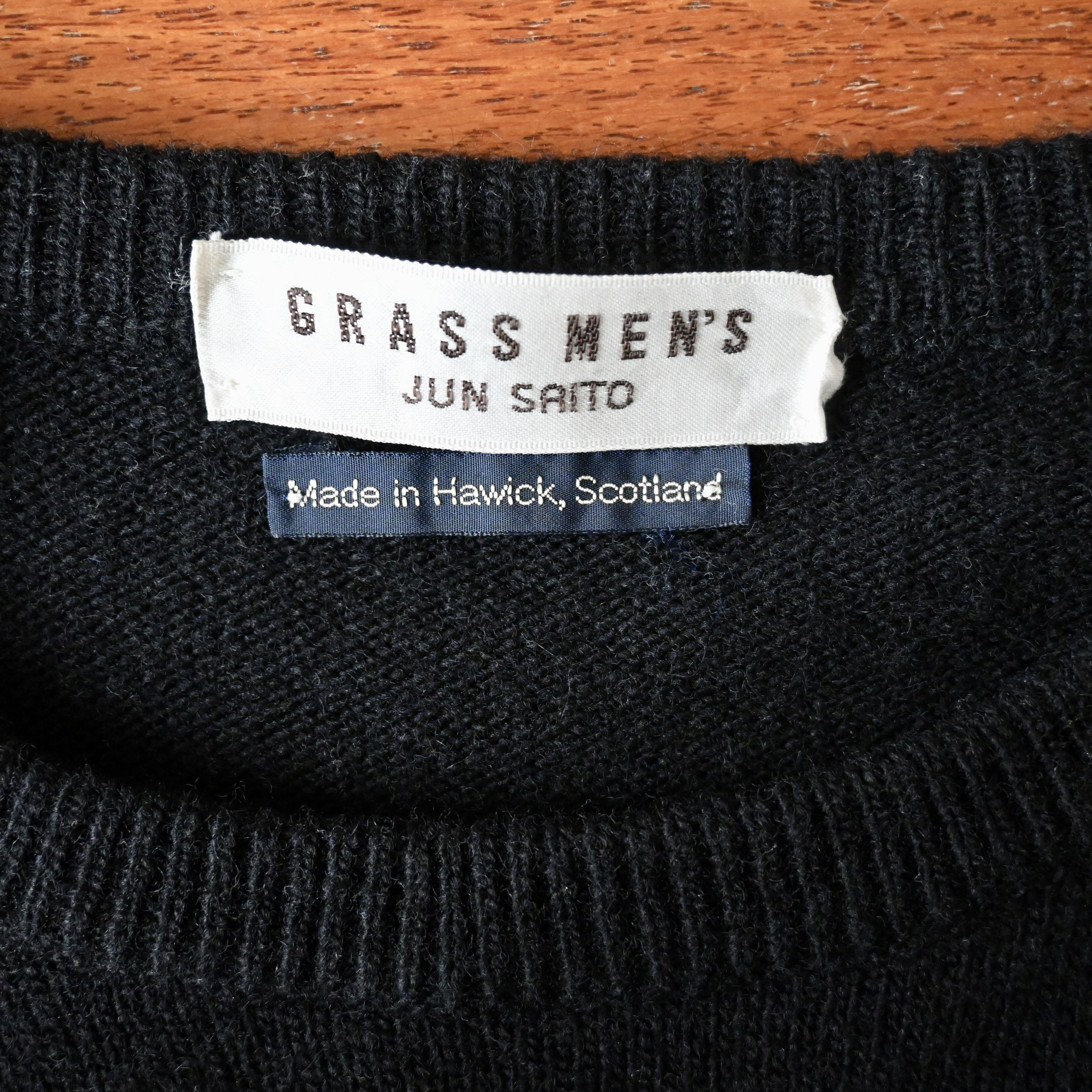 Japanese Brand VTG 1980s GRASS MEN'S wool crewneck sweater made in Scotland Size US L / EU 52-54 / 3 - 9 Thumbnail
