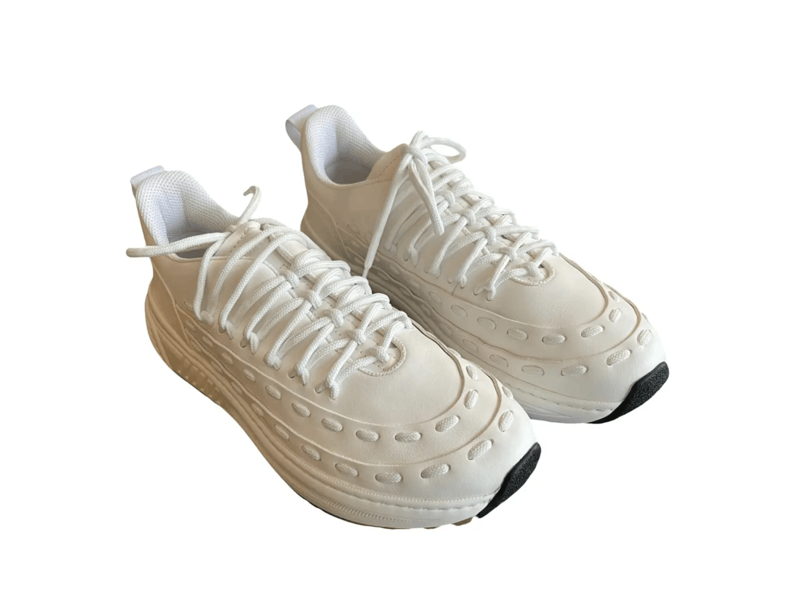 Bottega Veneta Speedster Leather Low Trainers Shoes in White, Men's (Size 10)
