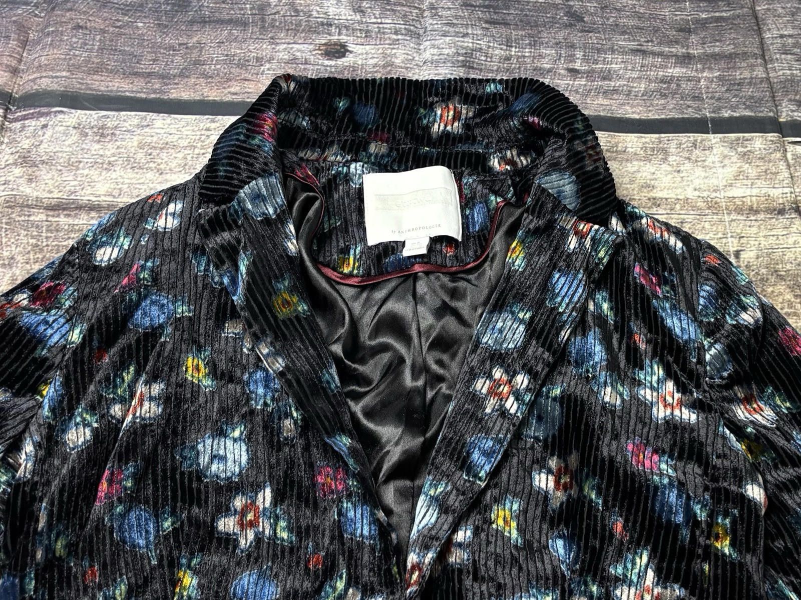 Anthropologie Anthropologie Ett:Twa Blazer Jacket Women's 6 Floral Velvet Size M / US 6-8 / IT 42-44 - 4 Thumbnail
