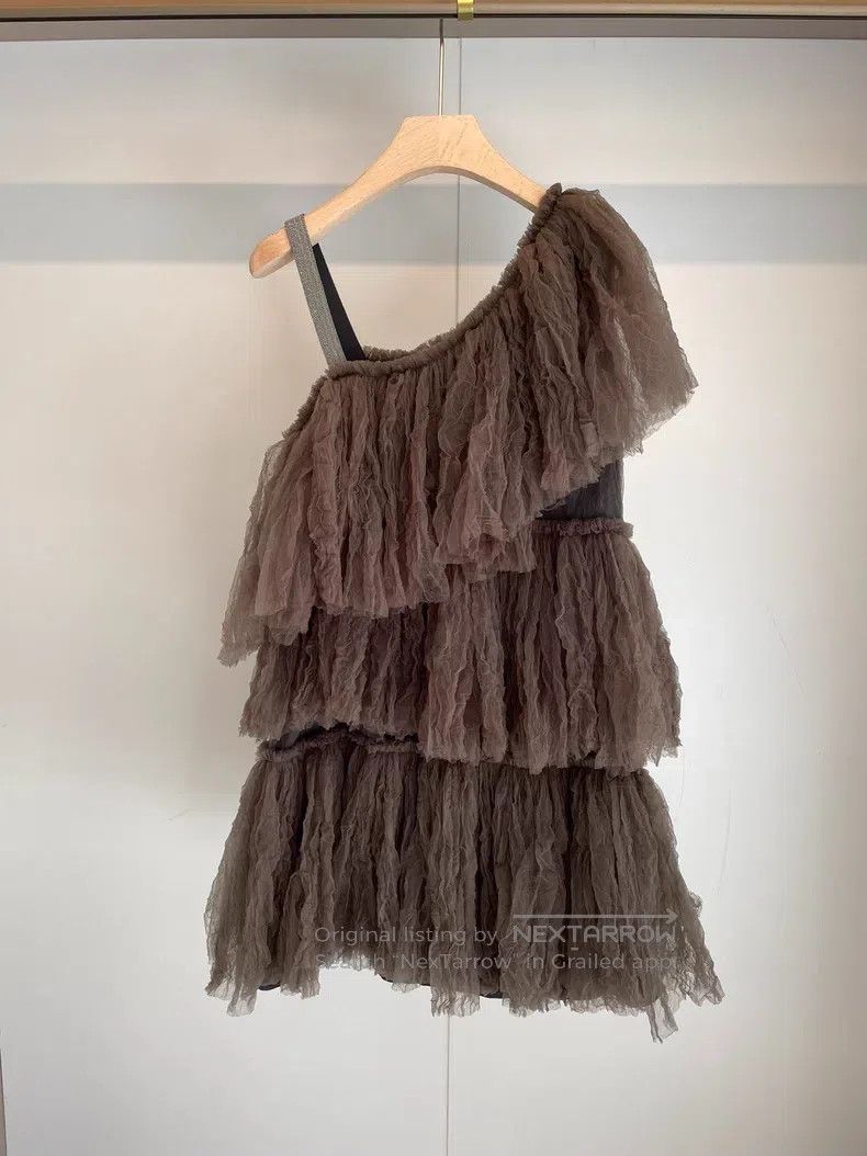 Brunello Cucinelli Brunello Cucinelli Caramel Nylon Strapless Vest Dress Size M / US 6-8 / IT 42-44 - 2 Thumbnail