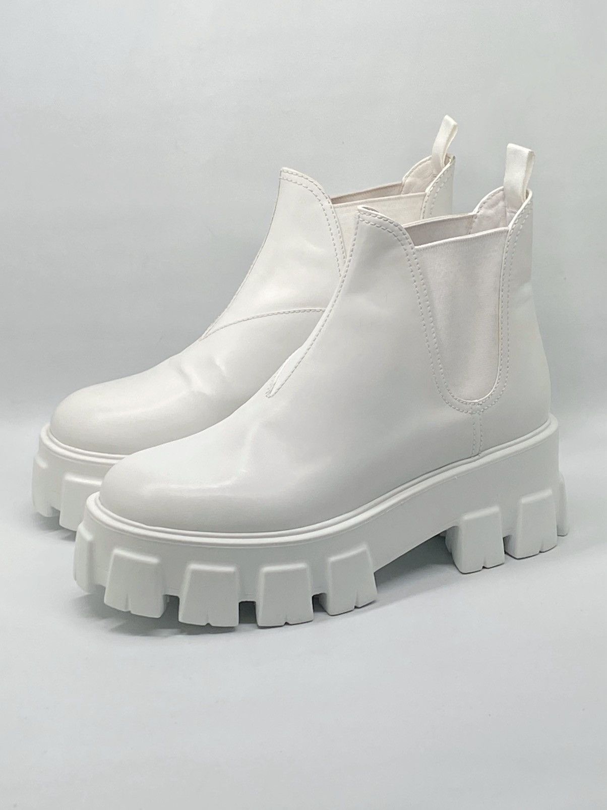 Prada Prada Monolith Leather Lug-Sole Chelsea Boots size 37 Size US 7 / IT 37 - 1 Thumbnail