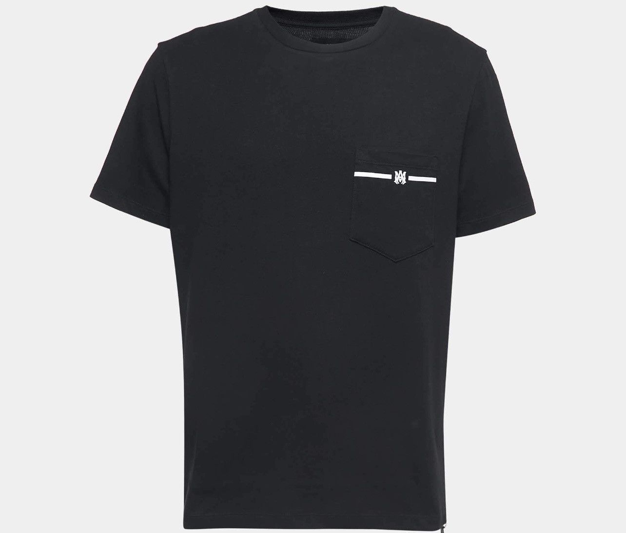 Image of Amiri Black Cotton Logo Print Pocket T-Shirt, Men's (Size 2XL)