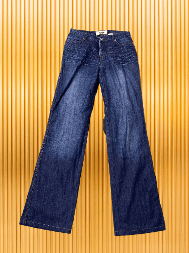 Moschino Distressed Dirty Vintage Baggy Wide Mud Washed Denim Jeans Size 27" / US 4 / IT 40 - 1 Thumbnail