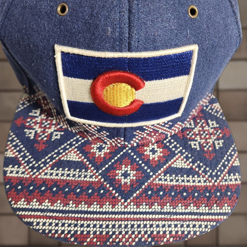 Zephyr Zephyr Colorado Flag Patch Patterned Wool Baseball Snapback Cap Men One Size Blue Wool Felt Adjustable Cap Size ONE SIZE - 1 Thumbnail