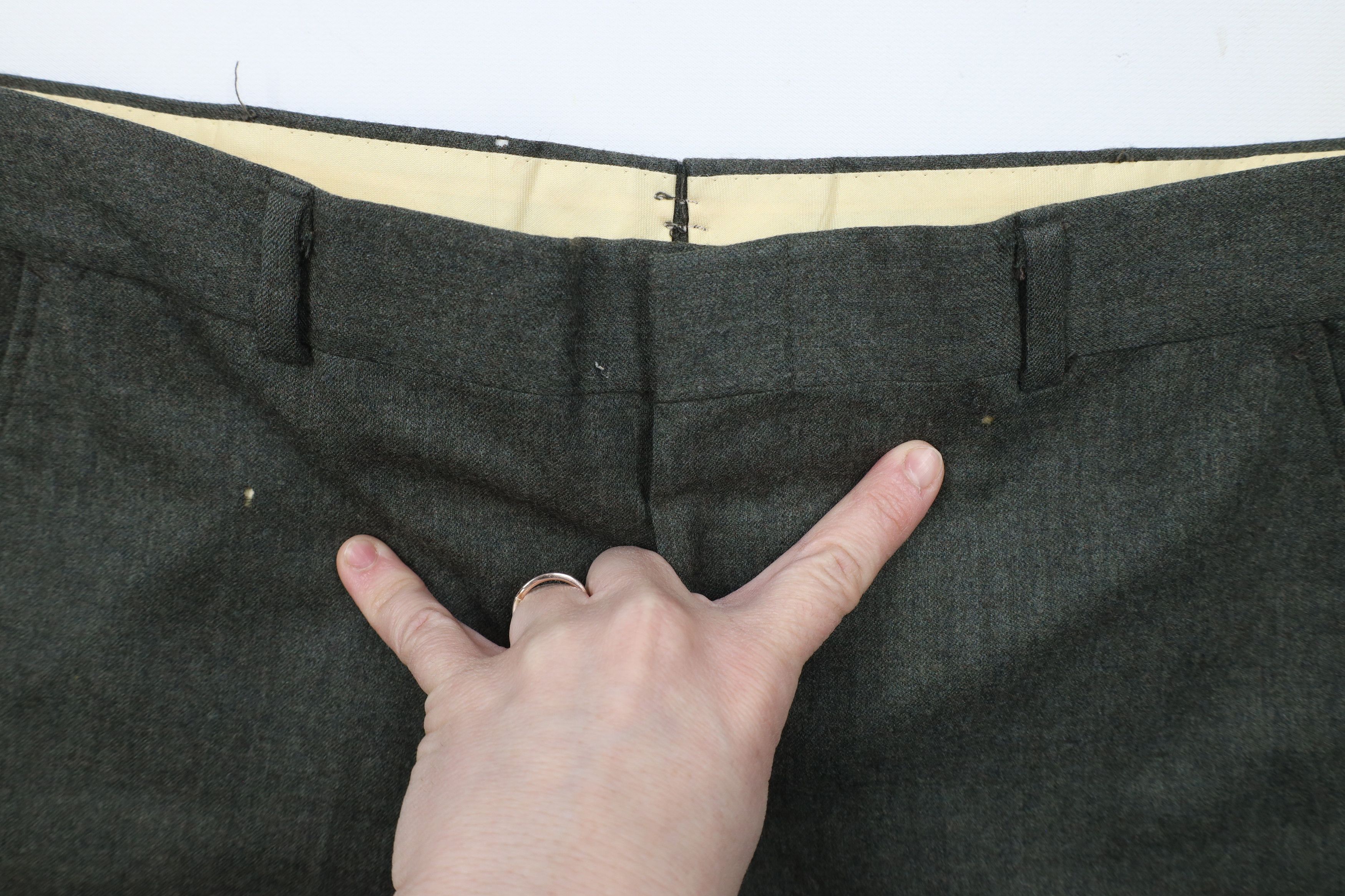 Vintage Vintage 60s Streetwear Wool Wide Leg Chino Pants Green USA Size US 30 / EU 46 - 5 Thumbnail
