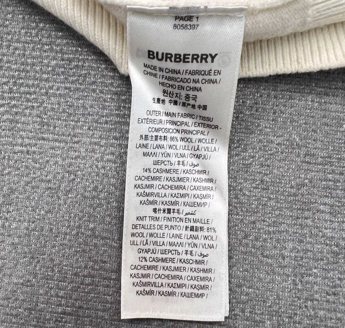 Burberry Burberry Off-White Button Flocked Logo Wool Knit Sweater Size US XXS / EU 40 - 6 Thumbnail