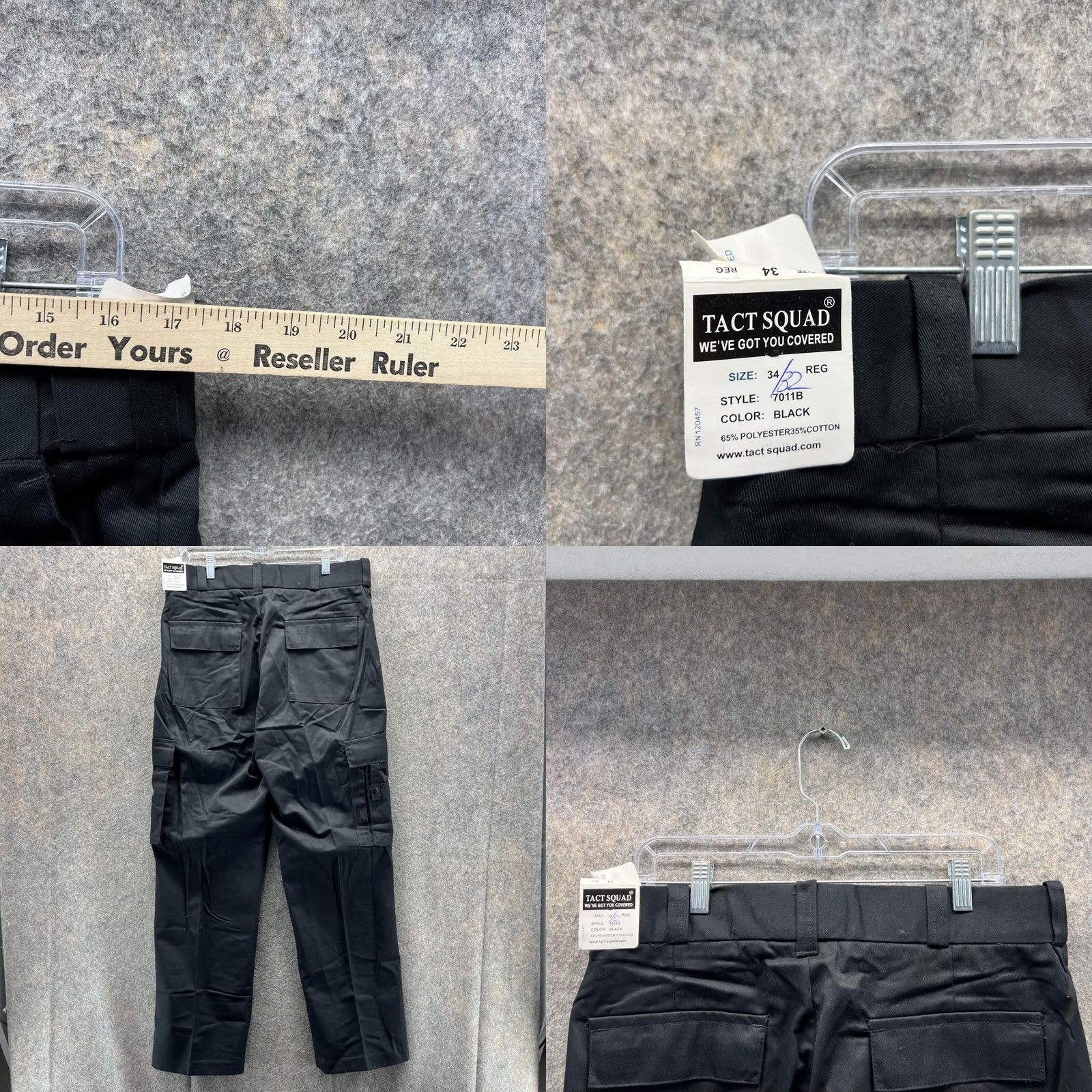 Vintage Tact Squad Pants Men 34 Reg Black Polyester Cargo Pocket Straight Leg Casual Police? Size US 34 / EU 50 - 8 Thumbnail