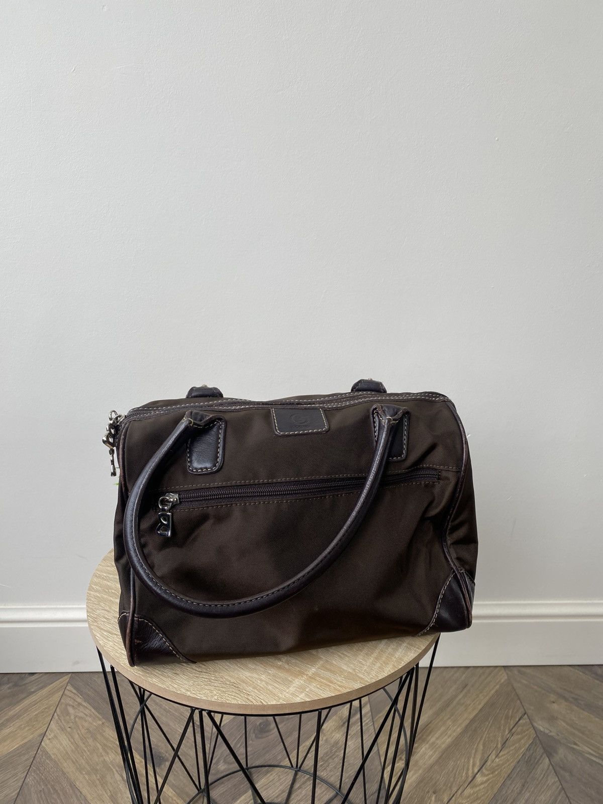 Bogner Vintage Brown Chocolate Nylon/Leather Tote Handbag Bogner Size ONE SIZE - 2 Thumbnail