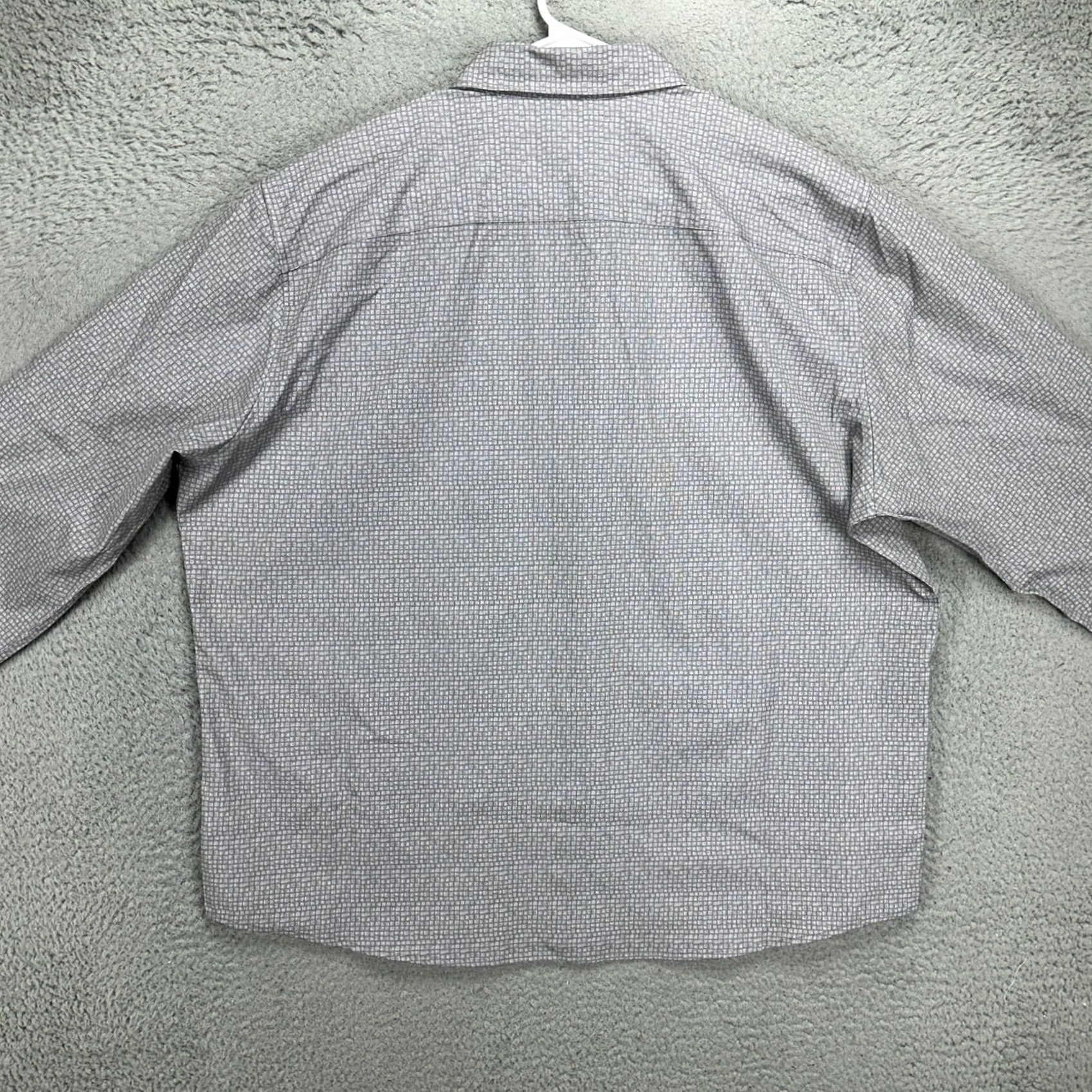 Vintage FLX Urban Commuter Button Up Shirt Adult Men 2XL Grey Geometric Slim Stretch NEW Size US XXL / EU 58 / 5 - 3 Thumbnail