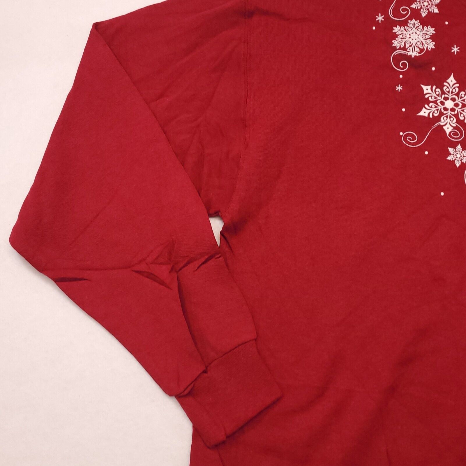 Jerzees Festive Snowflake Sweatshirt Womens Size XL Red Jerzees Size XL / US 12-14 / IT 48-50 - 5 Thumbnail