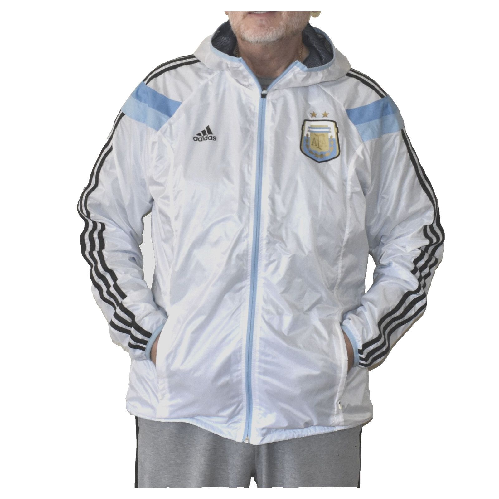 Adidas ADIDAS Argentina AFA World Cup 2014 Messi Era White Jacket L Size US L / EU 52-54 / 3 - 4 Thumbnail