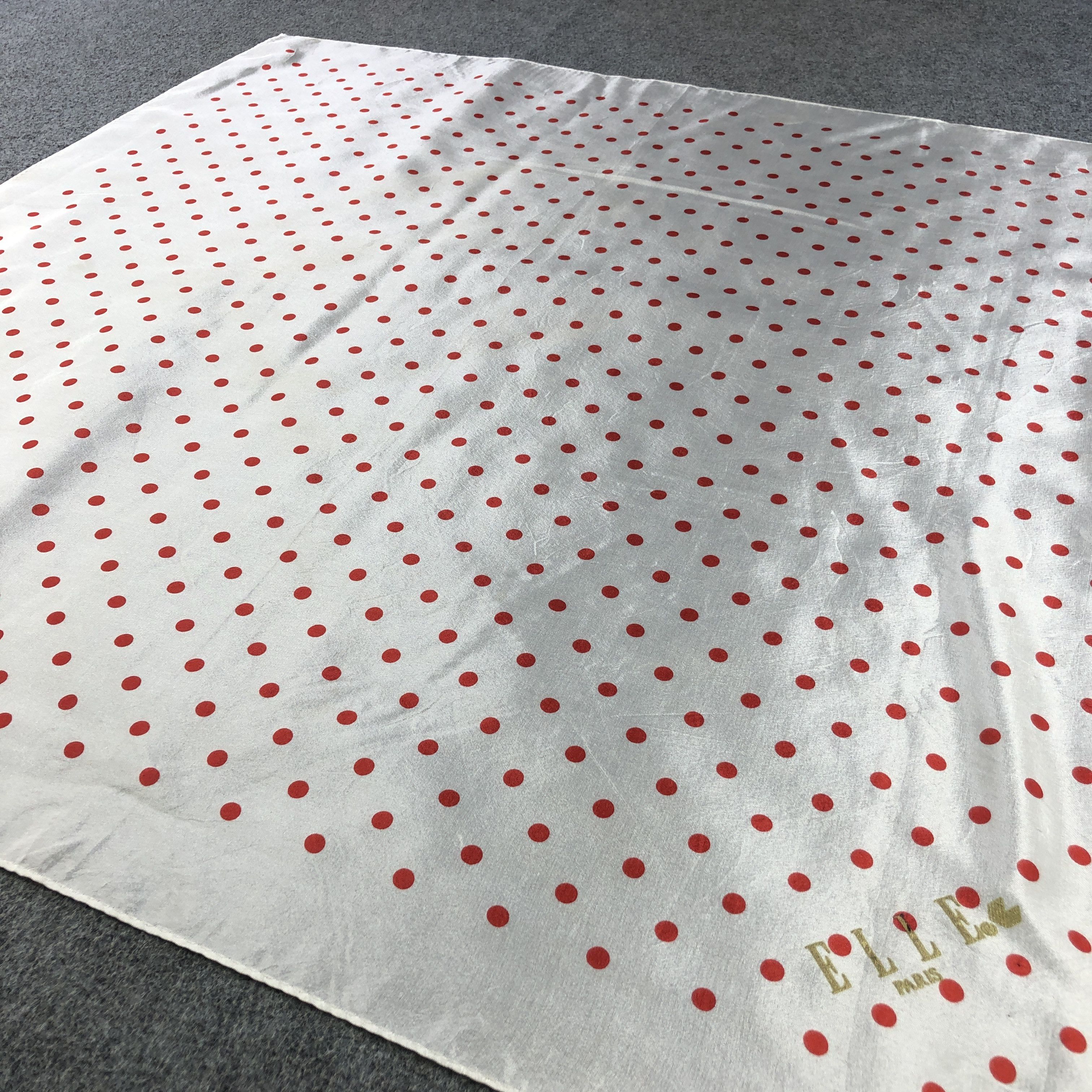 Japanese Brand Elle Polkadots Silk Scarf M1113 Size ONE SIZE - 3 Thumbnail
