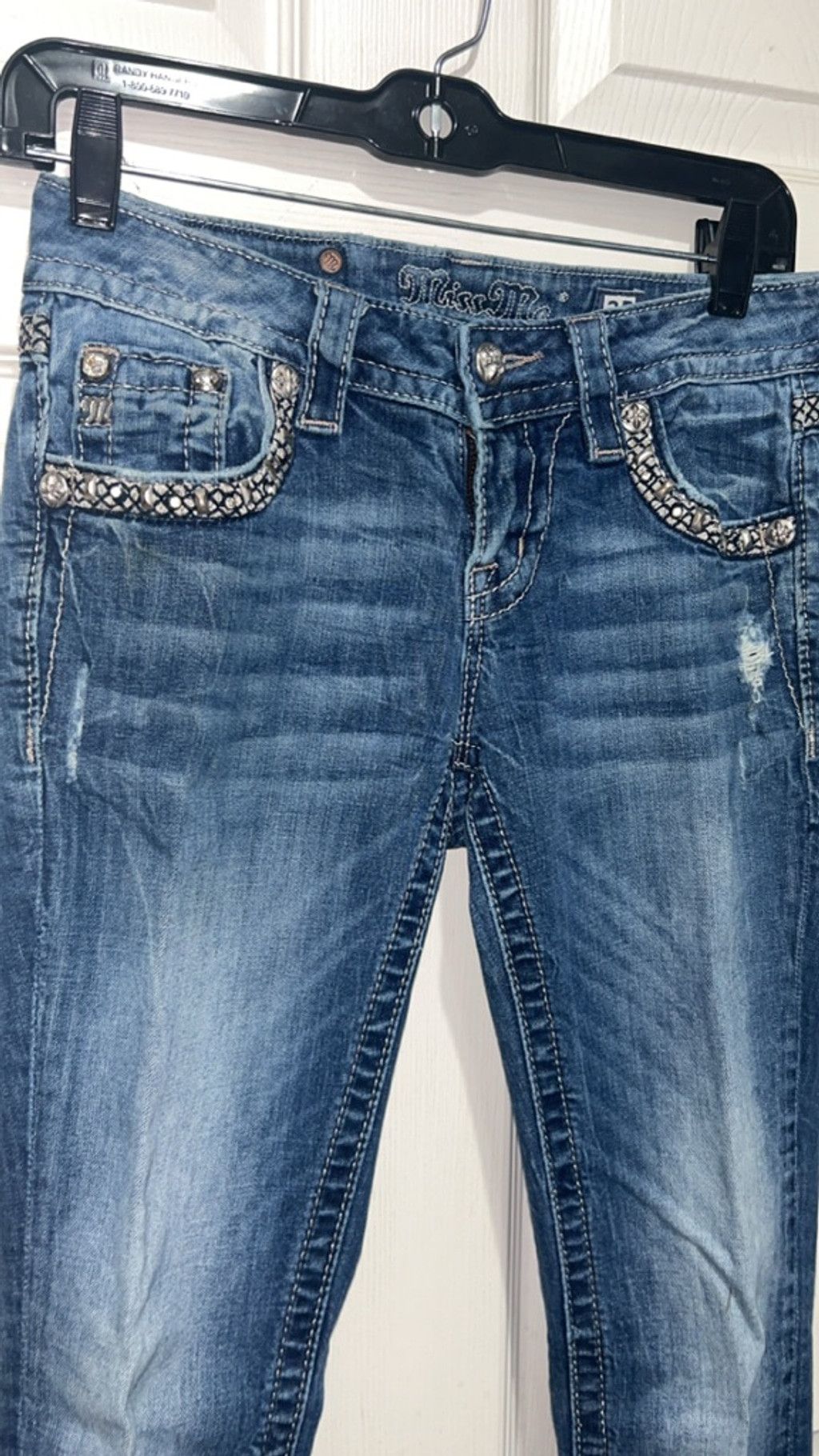 Miss Me Women's Miss Me Blue Skinny Jeans w Embellishments Size 25 Size 25" / US 0 / IT 36 - 2 Thumbnail
