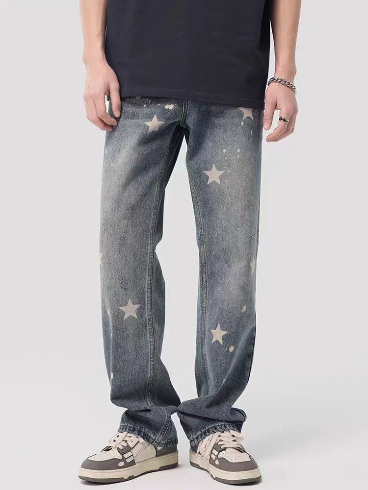 Designer × Japanese Brand Vintage Star Print High Street Jeans Size US 30 / EU 46 - 1 Thumbnail