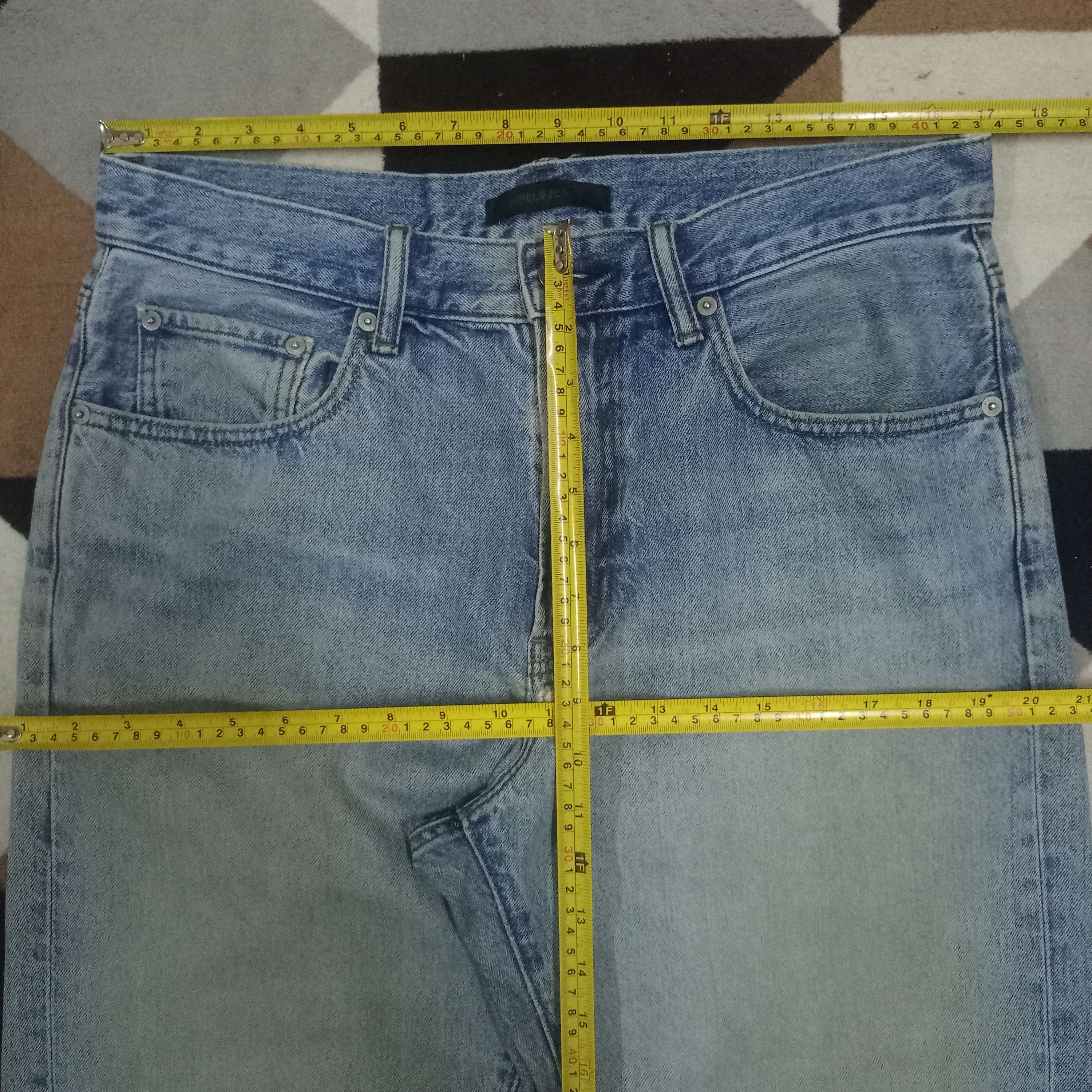 Uniqlo Vintage Japanese Uniqlo Blue Wash Distressed Loose Jeans Size US 34 / EU 50 - 10 Thumbnail