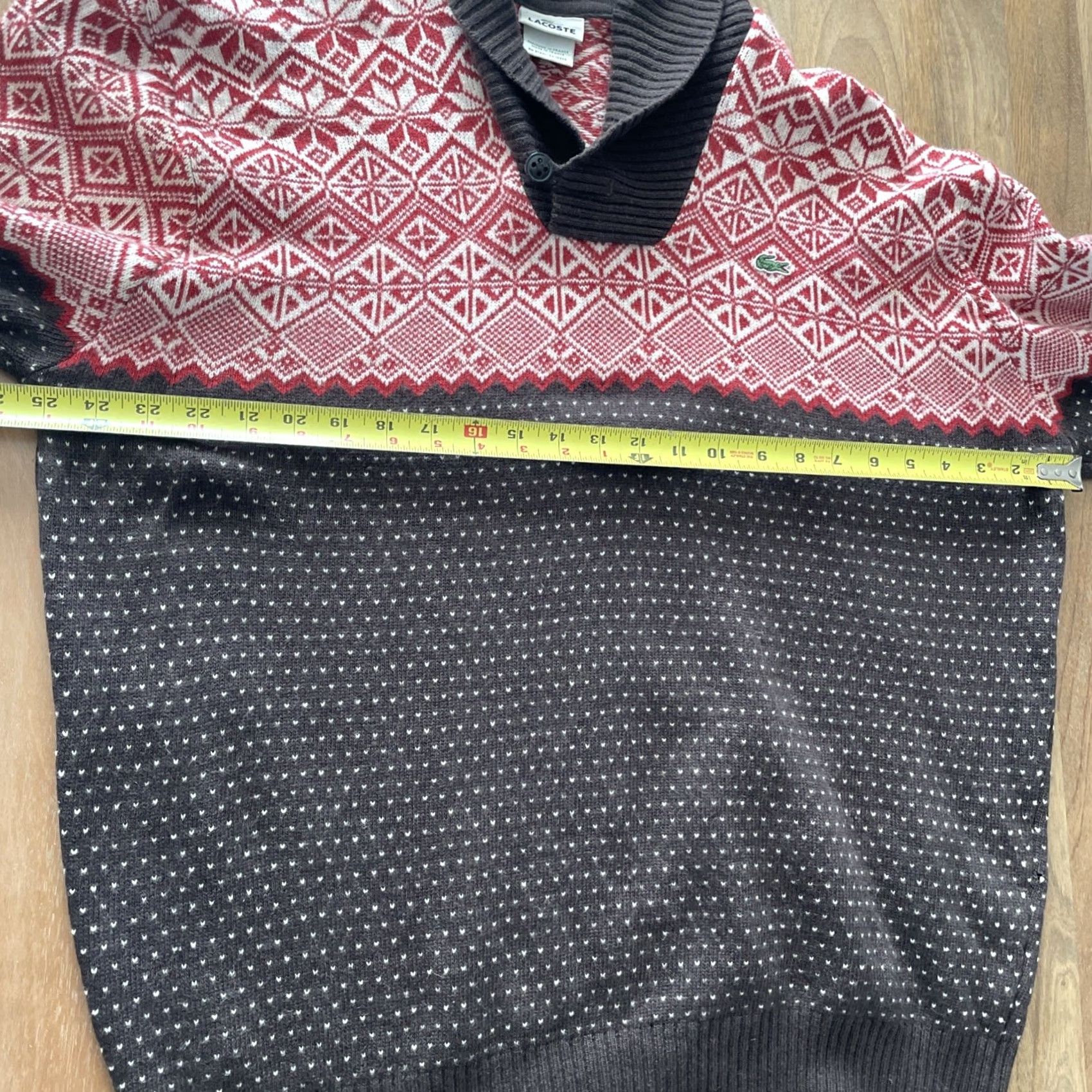 Lacoste VINTAGE Lacoste Sweater Mens 7 Shawl Neck Wool Blend Knit Pullover Brown France 80s Preppy Logo Buttons Mens Size US M / EU 48-50 / 2 - 8 Thumbnail