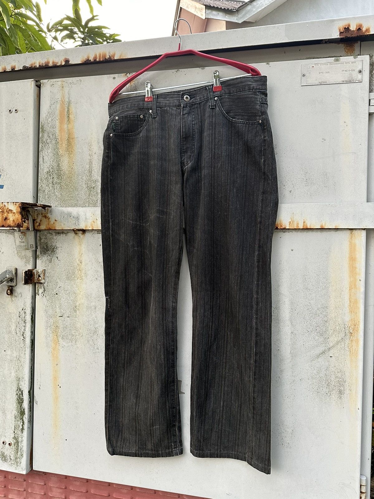 Paul Smith 👹Paul Smith Thrashed Striped Baggy Jeans Size US 33 - 9 Thumbnail
