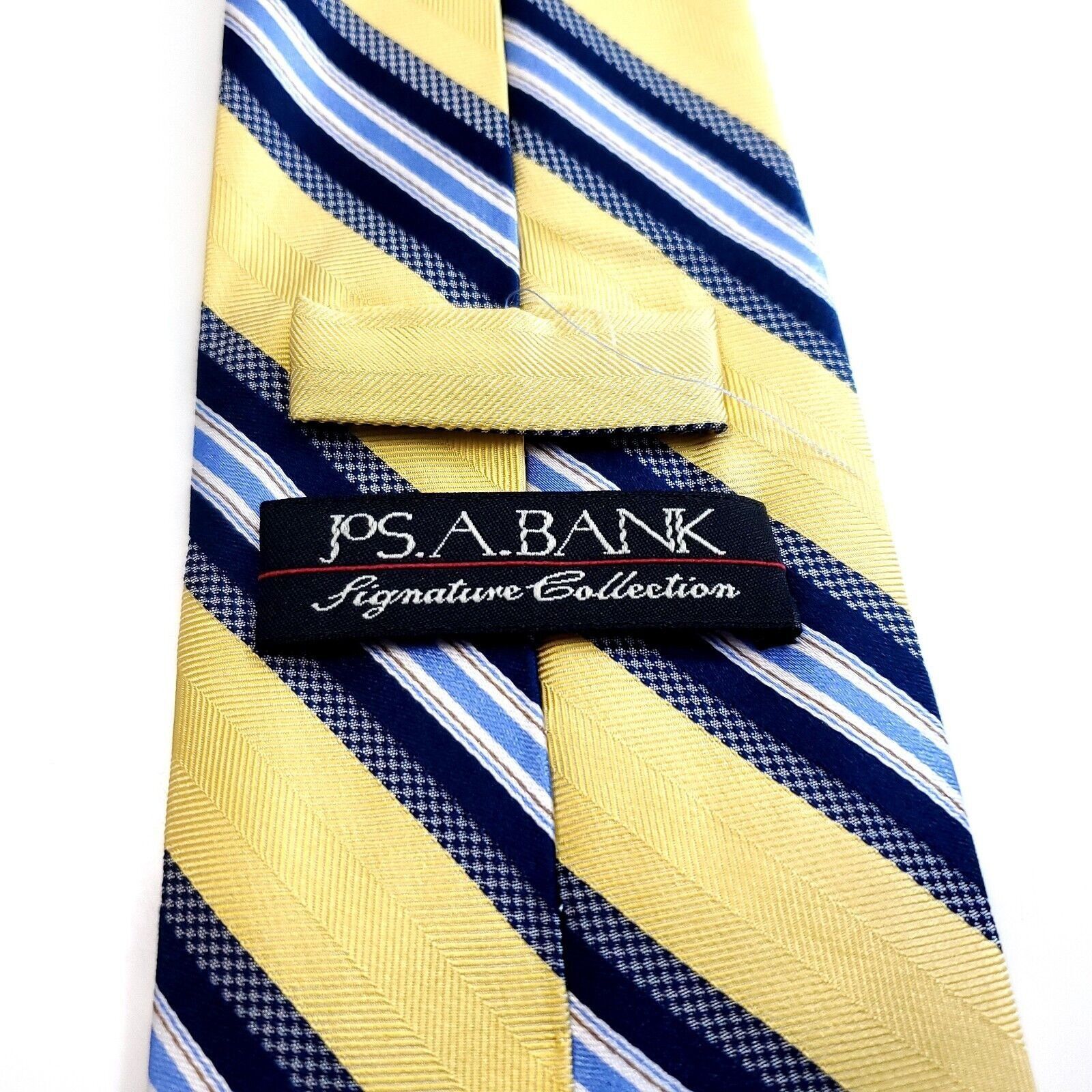 Jos. A. Bank Jos A Bank Signature Collection Yellow Blue Striped Woven Si Size ONE SIZE - 3 Thumbnail
