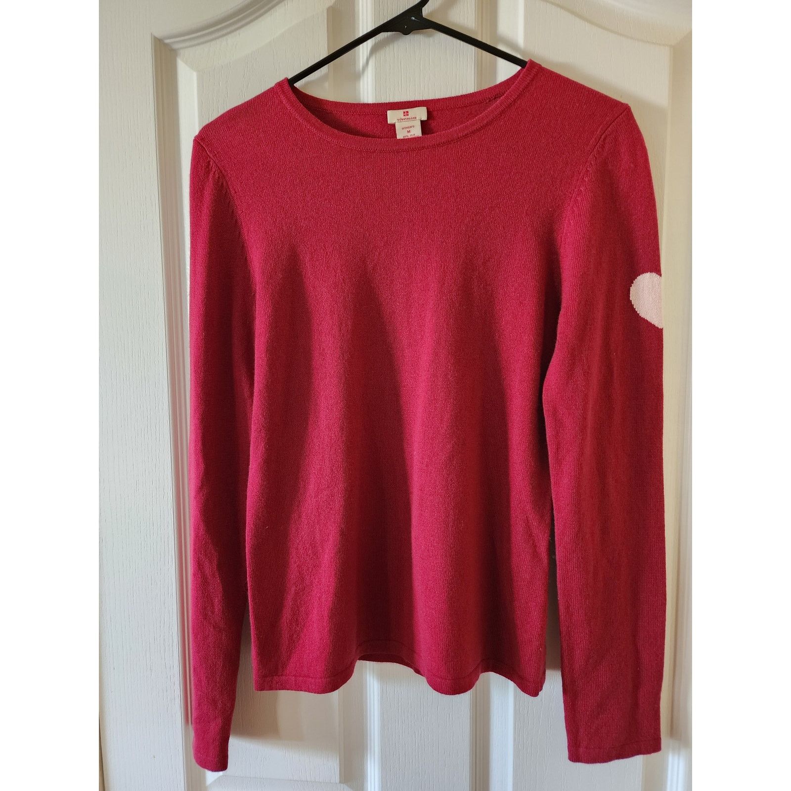 Other RedEnvelope Silk Cashmere Sweater Medium Red Crewneck Heart Size M / US 6-8 / IT 42-44 - 1 Thumbnail