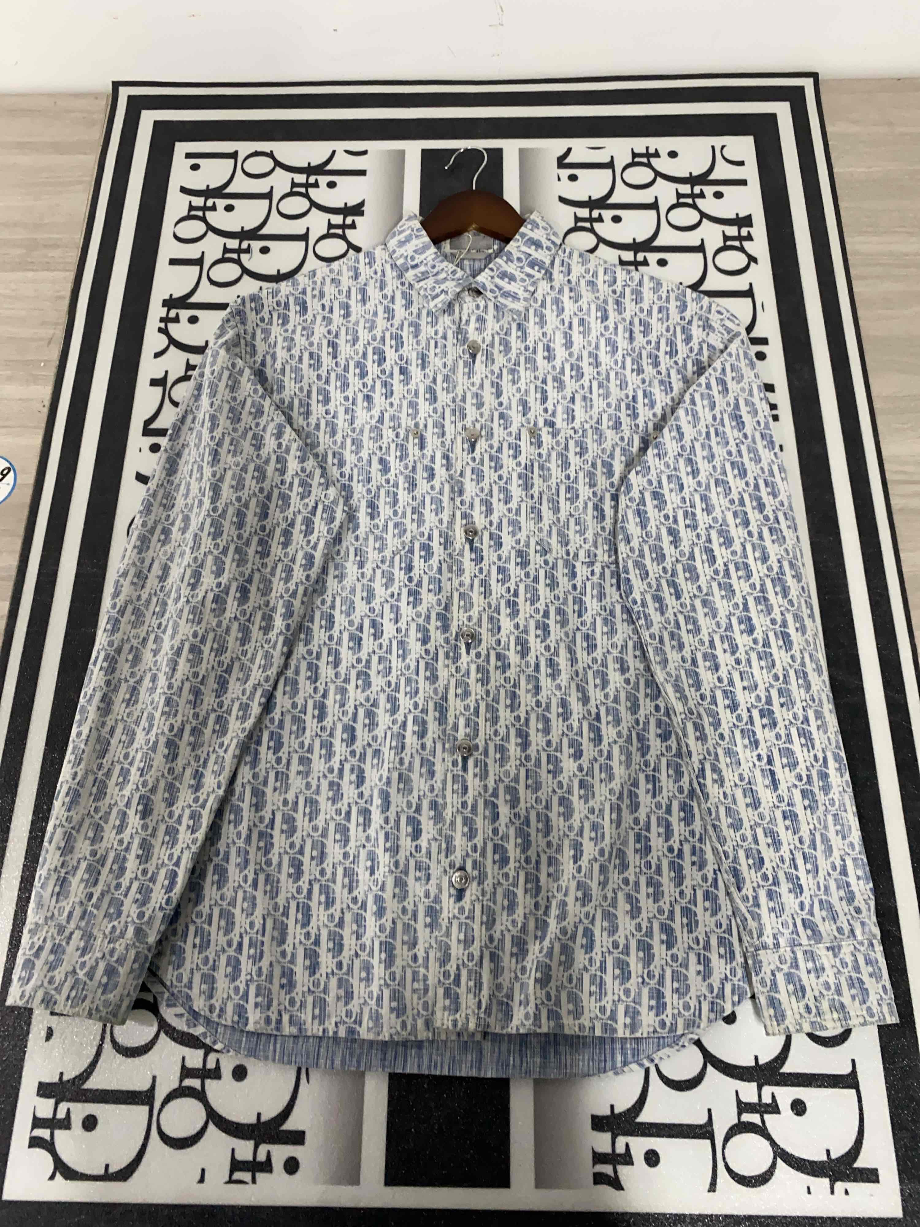 Dior Dior Oblique Kasuri Cotton Shirt Size M Size US M / EU 48-50 / 2 - 1 Thumbnail