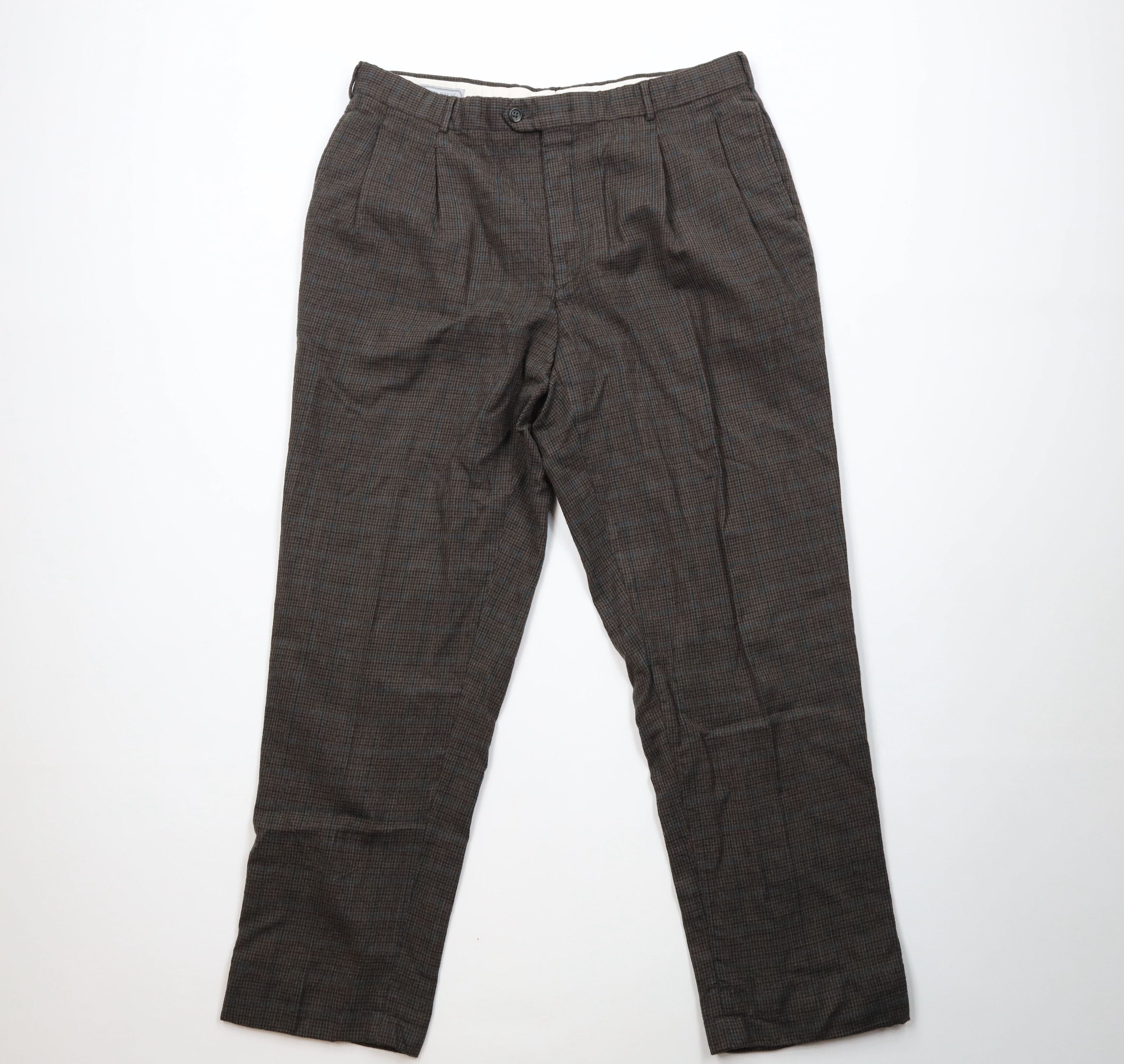 Vintage Vintage 90s Streetwear Wool Houndstooth Plaid Chino Pants Size US 36 / EU 52 - 1 Thumbnail