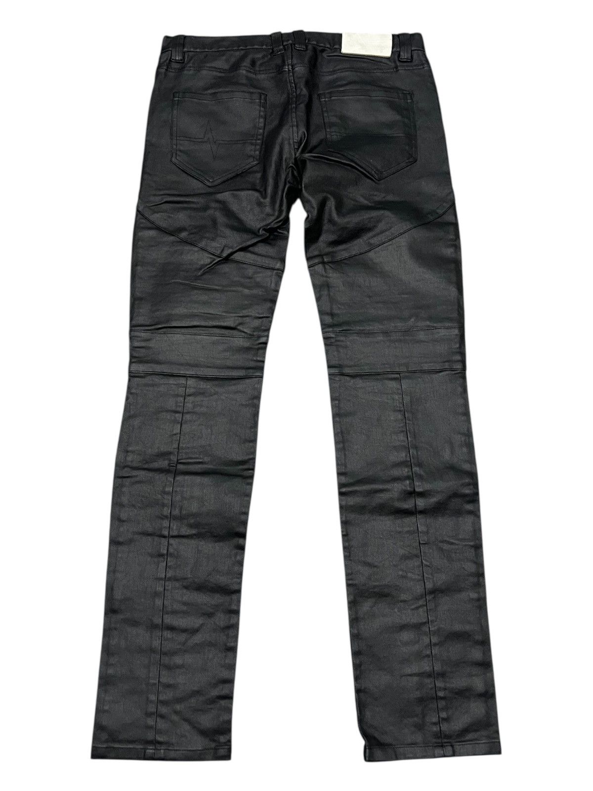 Japanese Brand × NO ID × Vintage No Id Japan Waxed Skinny Biker Pants Size US 30 / EU 46 - 2 Thumbnail