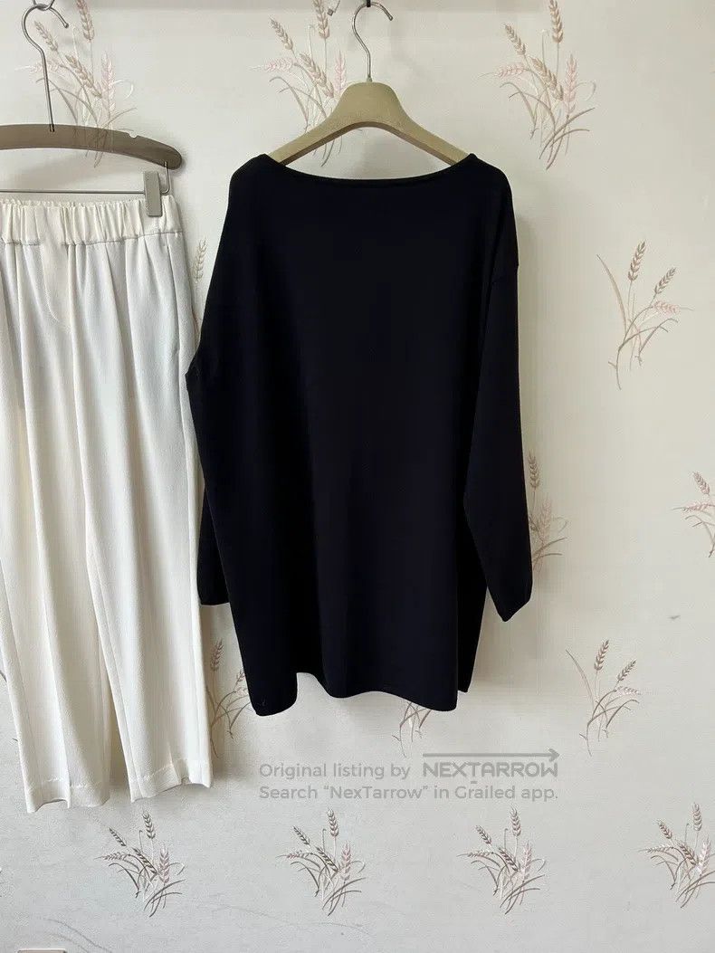 The Row The Row Black Loose Long Sleeve Knit Top Size M / US 6-8 / IT 42-44 - 3 Thumbnail