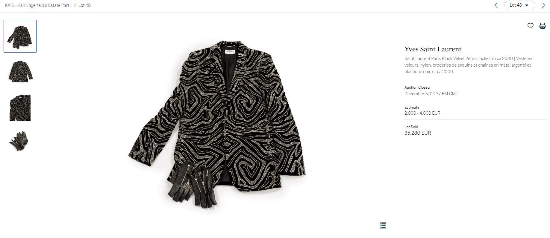 Saint Laurent Paris FW15 Runway Zebra Sequin Embellished Blazer Size US S / EU 44-46 / 1 - 10 Thumbnail