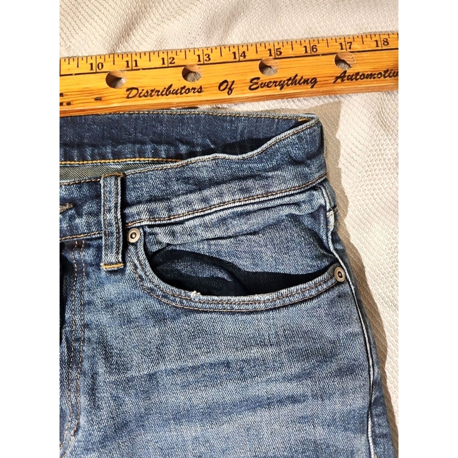 J.Crew J.CREW Jeans Men 33x30 Blue Stretch Kurabo Japanese Denim Casual Whisker Pants Slim Fit 5-Pocket Men’s Blue Jeans Size US 33 - 6 Thumbnail