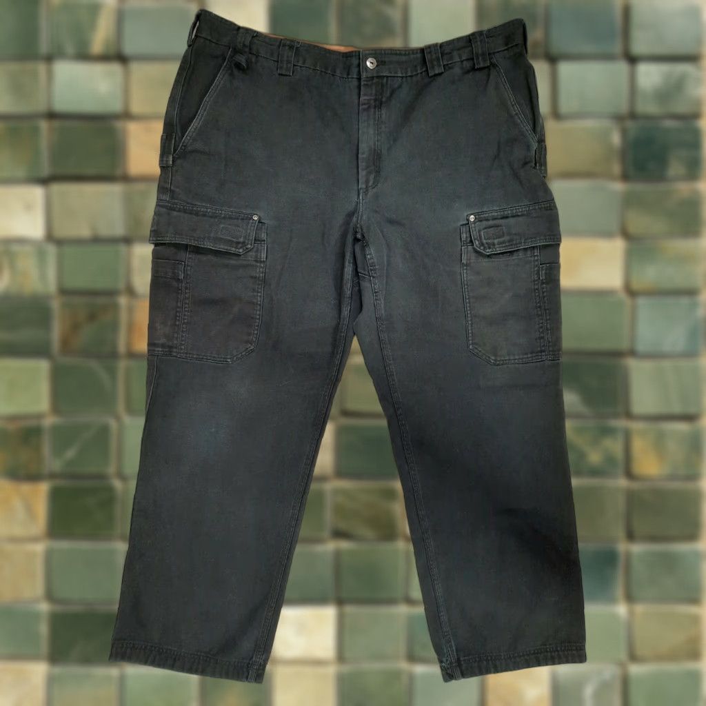 CO Duluth Trading Co Pants Men's 46x34 Black Canvas Work Cargo P1M Casual Cargo Pants Mens 46x34 Black Canvas Workwear Size US 44 / EU 60 - 1 Thumbnail