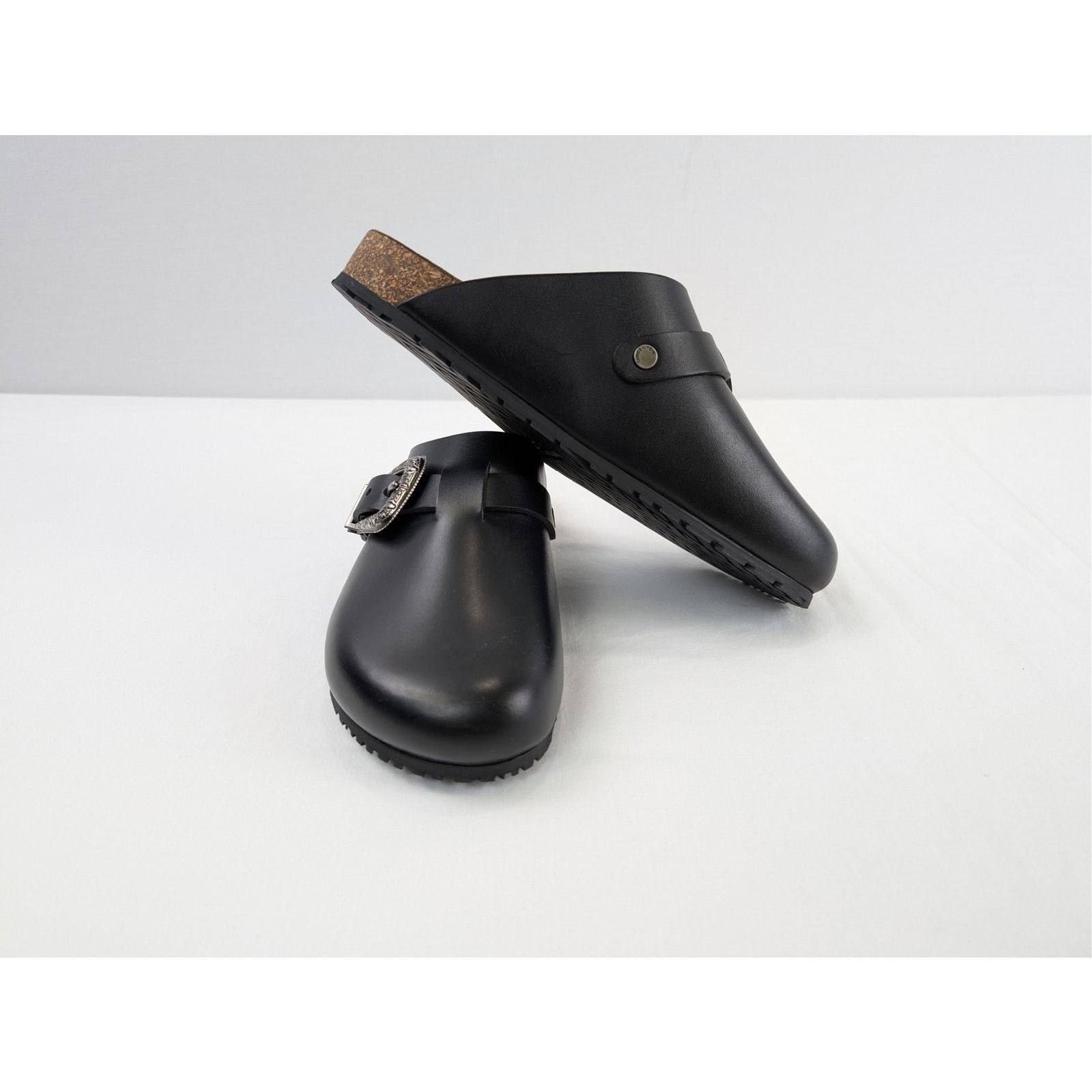 Saint Laurent Paris o1rshd1 Silver Buc San Holster Slipper Sandal in Nero Size US 8 / EU 41 - 18 Thumbnail