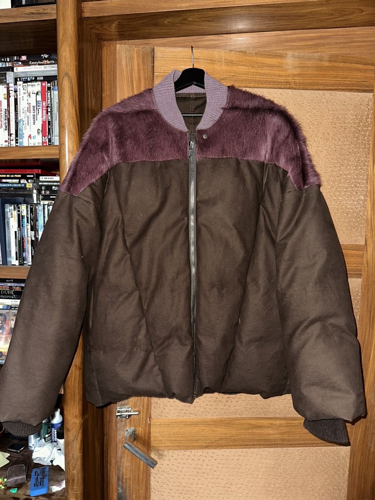 Rick Owens Sample FW23 LUXOR Melange calf-hair flight down jacket Size US M / EU 48-50 / 2 - 1 Thumbnail