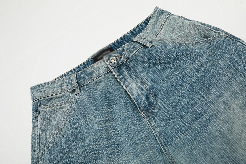 Japanese Brand × Jean Retro casual men's straight distressed washed wide-leg jeans Size US 32 / EU 48 - 4 Thumbnail
