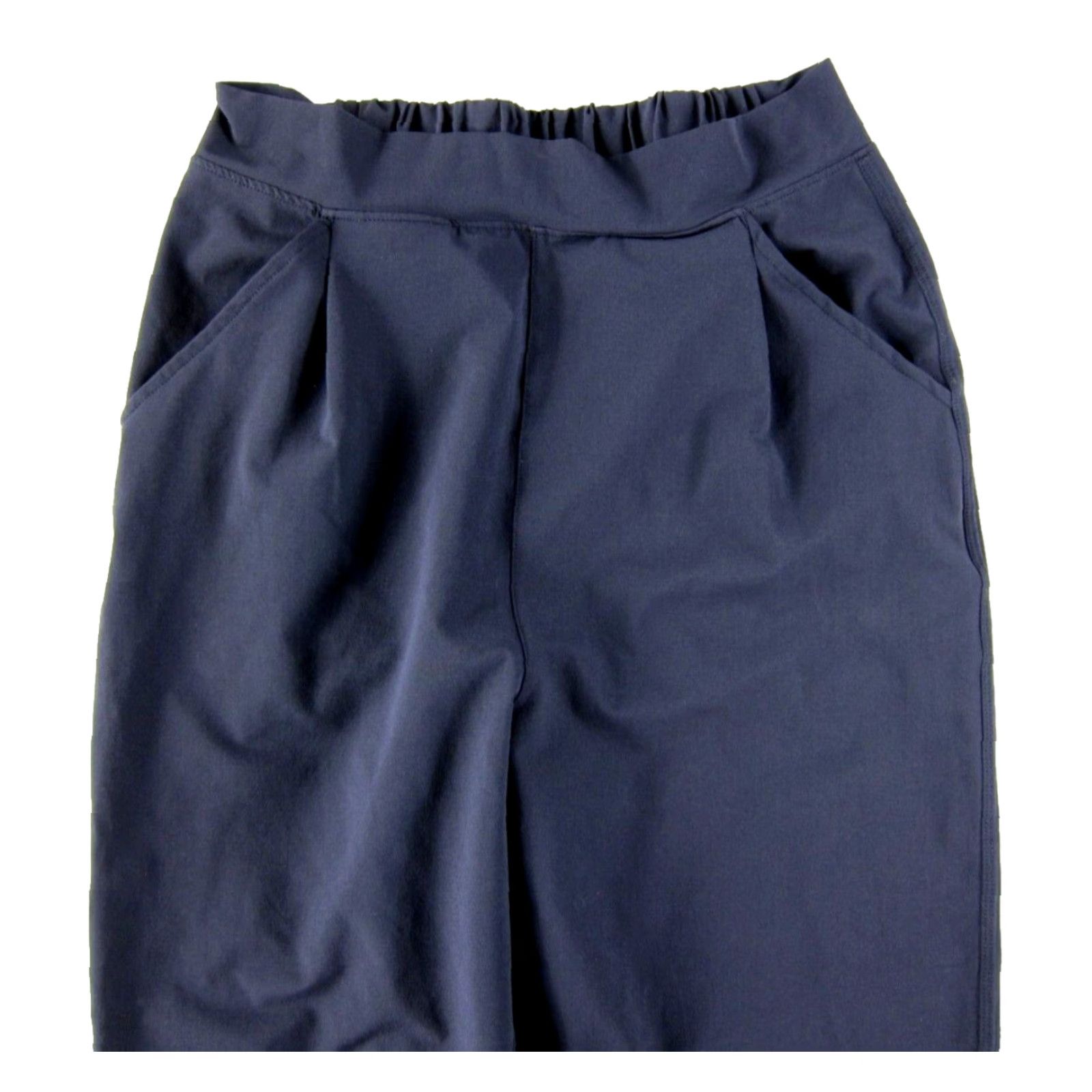 Vintage Oiselle Dark Blue Elastic Waist Pocket Stretch High Rise Trouser Chino Pant 04 Size 27" / US 4 / IT 40 - 4 Thumbnail