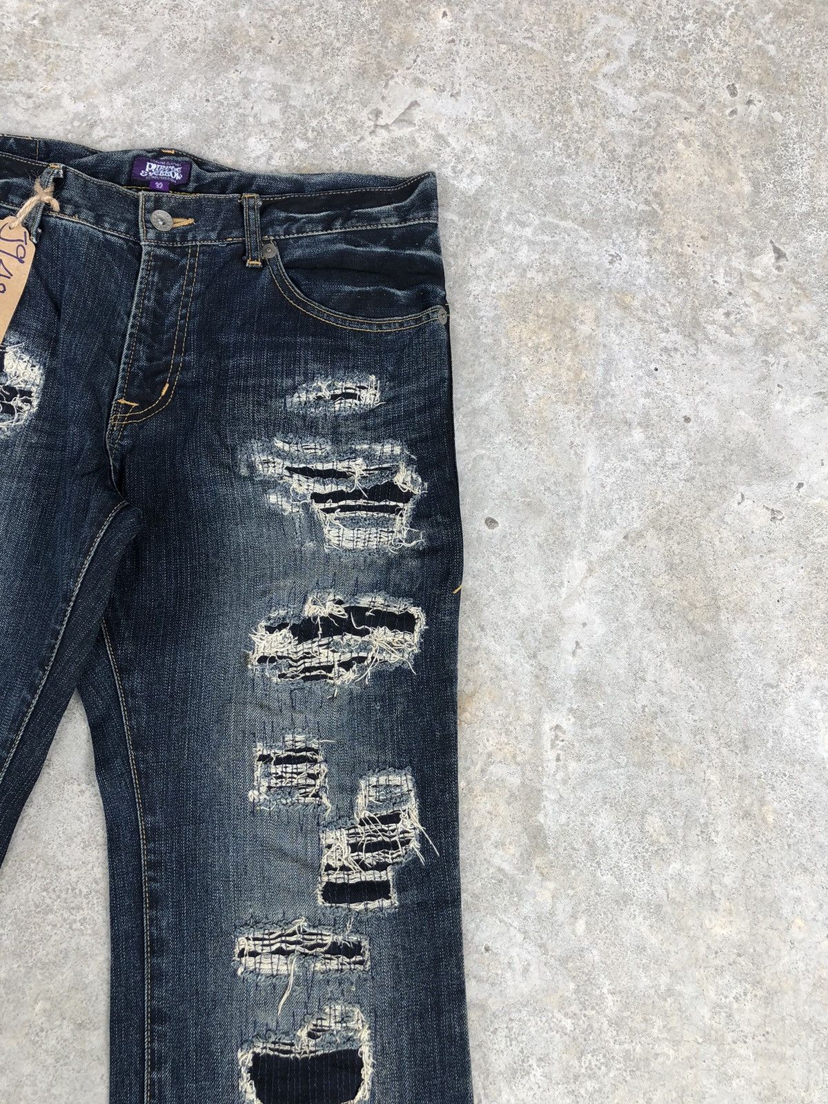 Who Decides War Japanese Purple&Yellow Flared Jeans Distressed Jeans Size US 32 / EU 48 - 5 Thumbnail