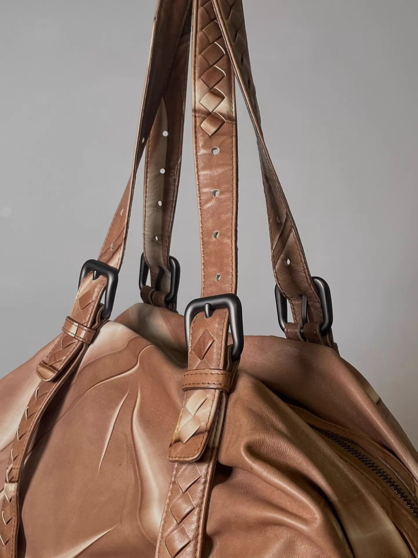 Bottega Veneta BV Knife-Cut Lambskin Boston Bag Caramel Macchiato Size ONE SIZE - 4 Thumbnail