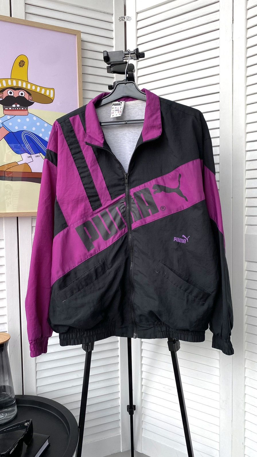 Puma × Vintage Vintage Puma Track Retro Jacket 90s 80s Black Purple Size US S / EU 44-46 / 1 - 2 Thumbnail