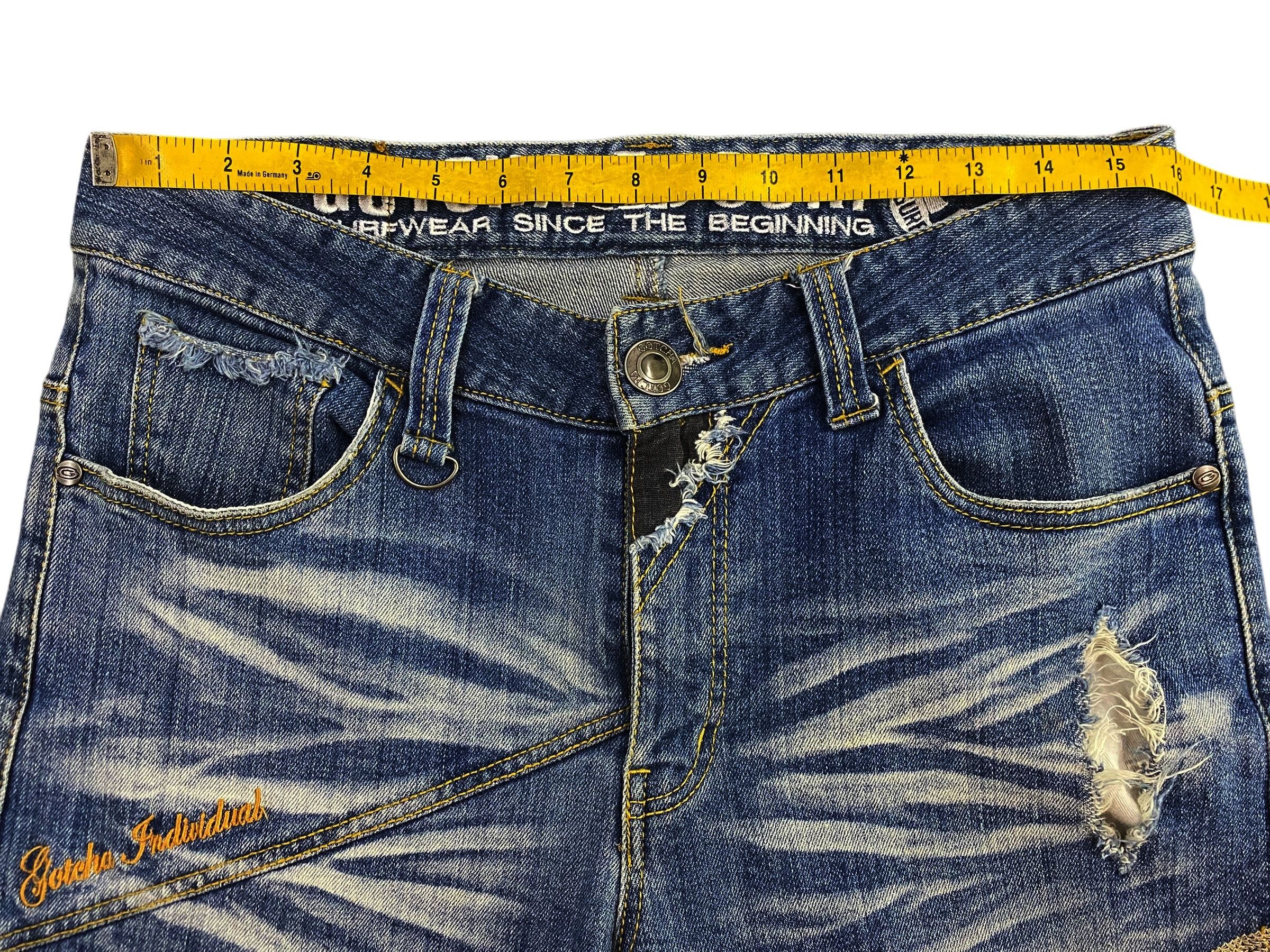Gotcha × Japanese Brand J-Cut Denim Distressed Jeans Size US 31 - 12 Thumbnail