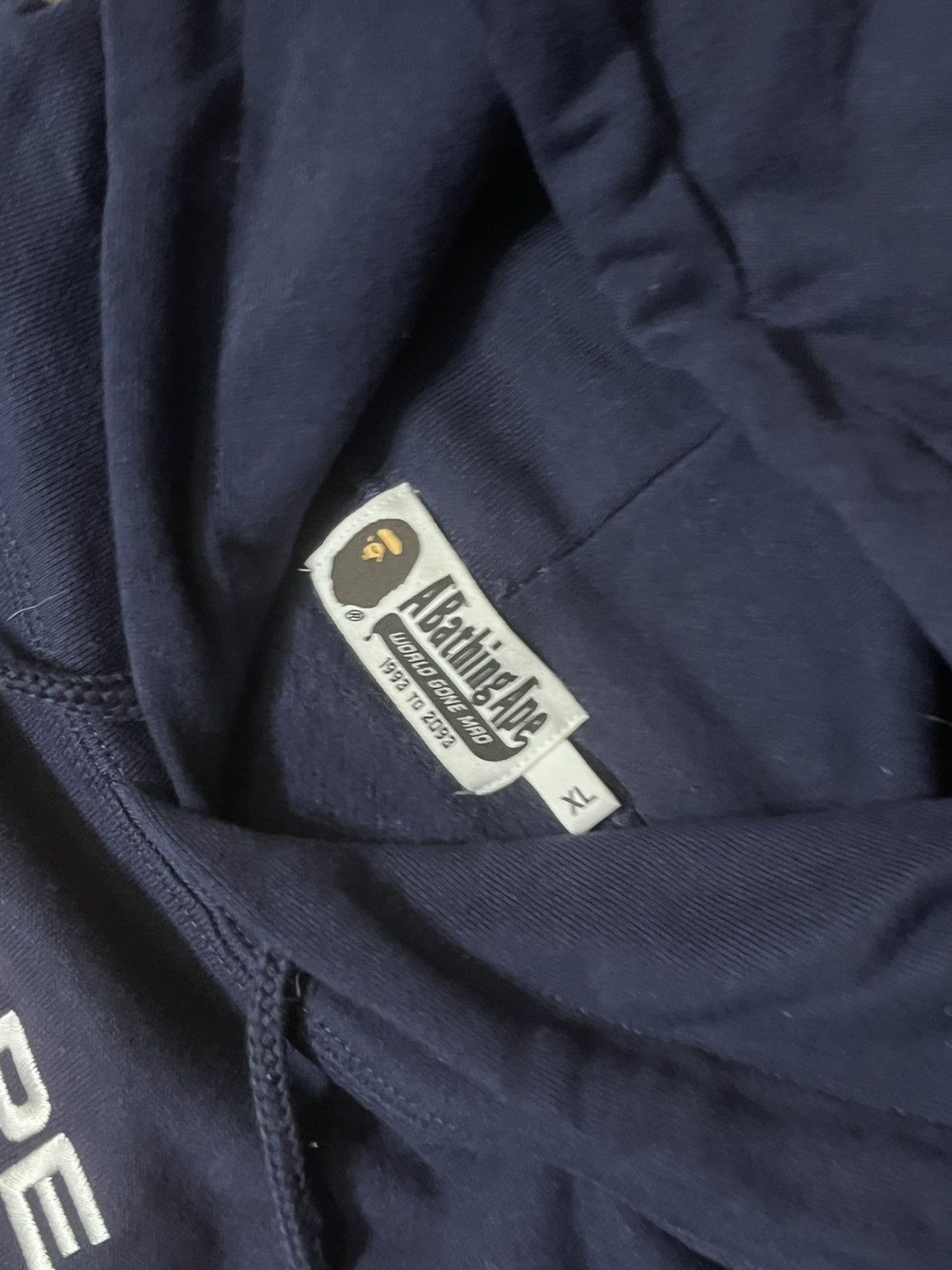 Bape Navy A Bathing Ape Relaxed Flame Head Pullover Hoodie Size US XL / EU 56 / 4 - 3 Thumbnail