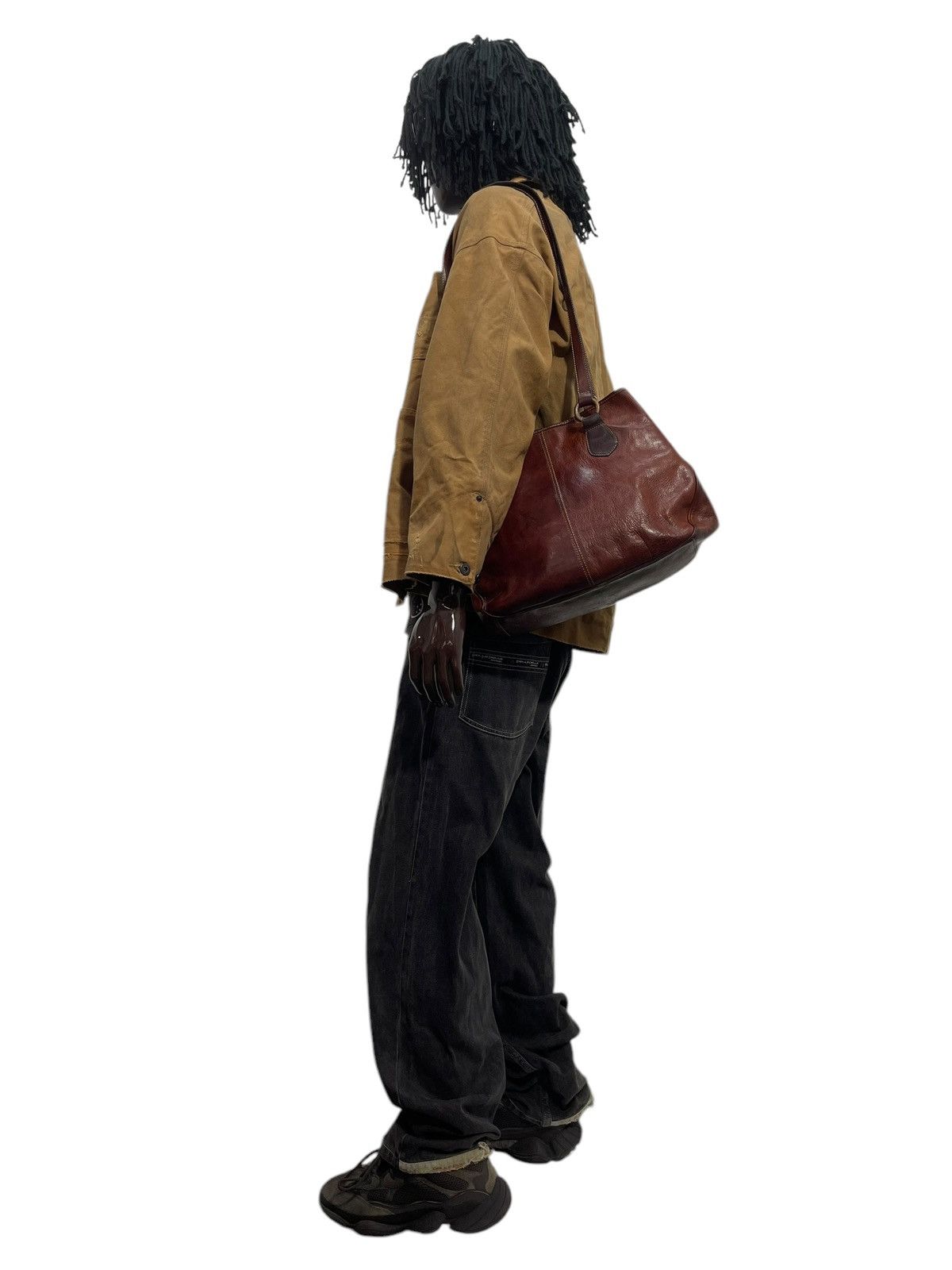 Genuine Leather Full Leather Patina Vintage Unknown Italy Shoulder Bag 1🟩2 Size ONE SIZE - 2 Thumbnail