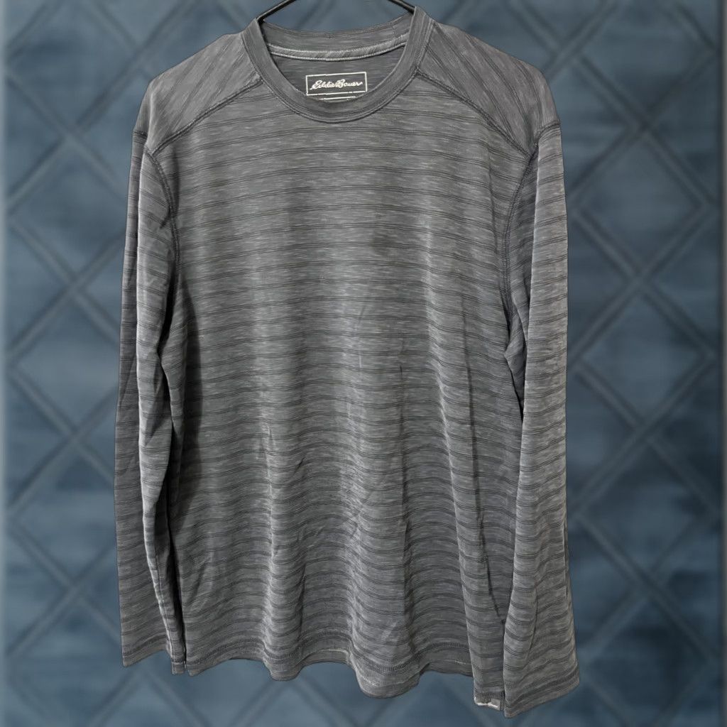 Eddie Bauer Eddie Bauer shirt Men’s Large Gray Striped Short Sleeve Crew Neck Tee Long Sleev Size US L / EU 52-54 / 3 - 1 Thumbnail