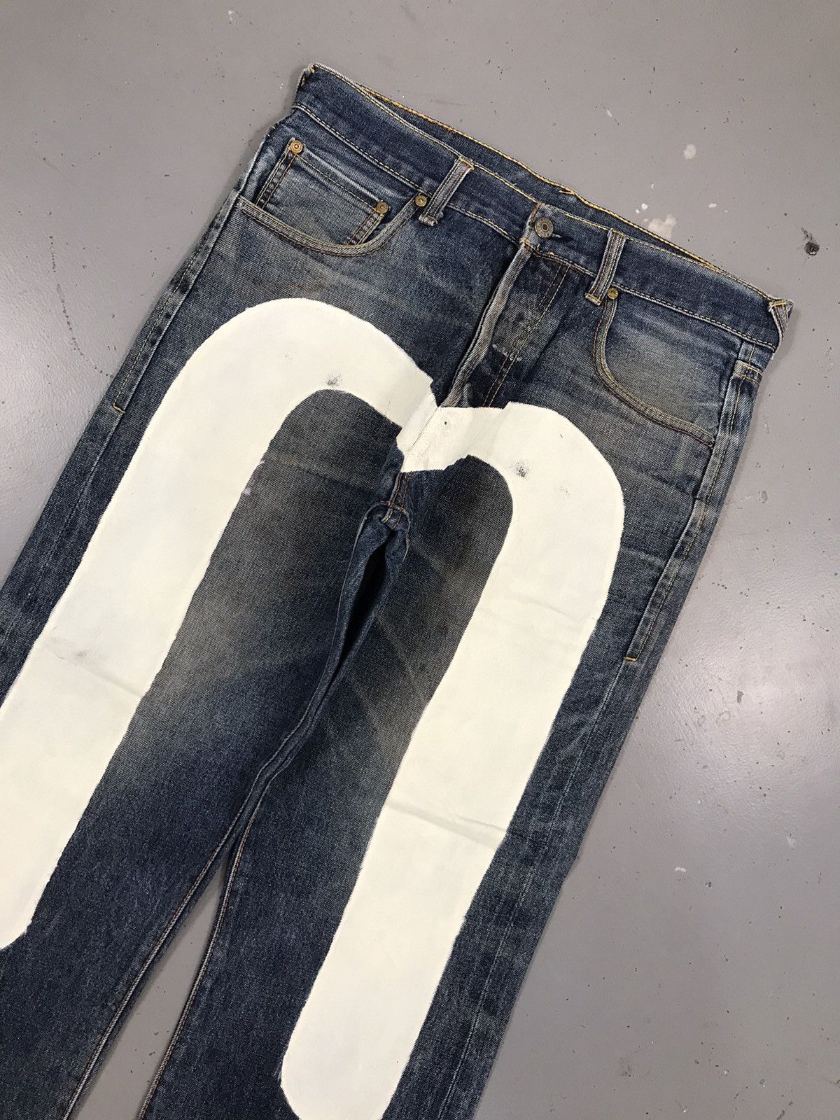 Japanese Brand × Vintage Vintage Evisu inspired red crazy embroidered diecock denim Size US 32 / EU 48 - 4 Thumbnail