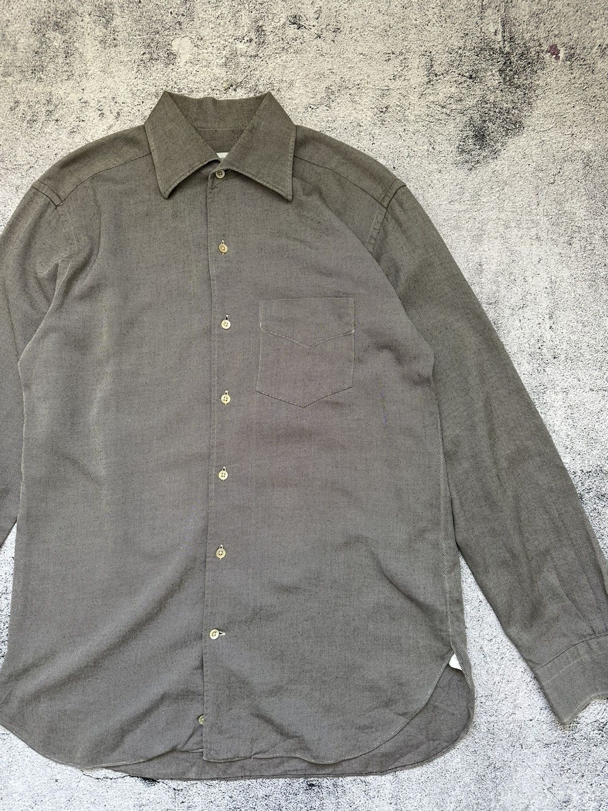 Ermenegildo Zegna Vintage Ermenegildo Zegna Cashmere Shirt Gray Luxury Fit Size US M / EU 48-50 / 2 - 3 Thumbnail