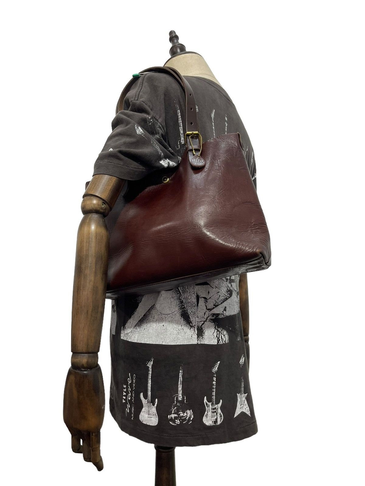 Full Leather Alto Tote Shoulder Bag 6 in Brown, Men's