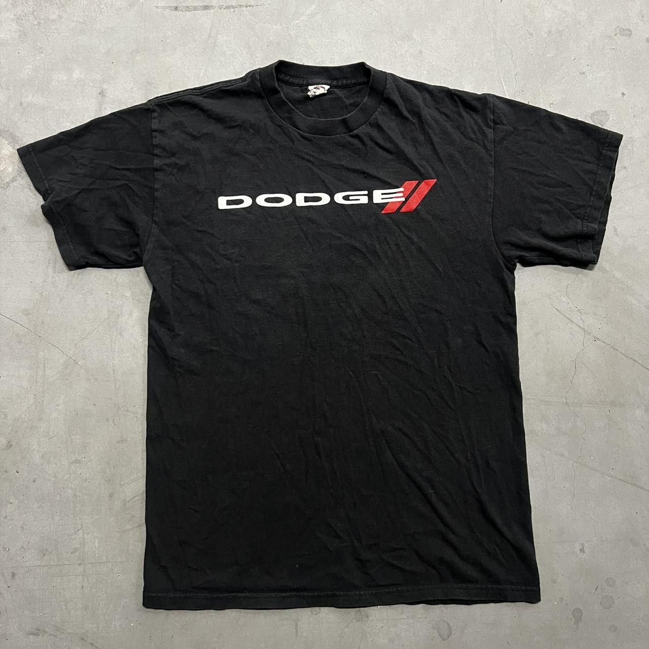 Japanese Brand × Vintage Vintage Y2K/2000s Dodge center Spellout Black Tee! Size US M / EU 48-50 / 2 - 1 Thumbnail